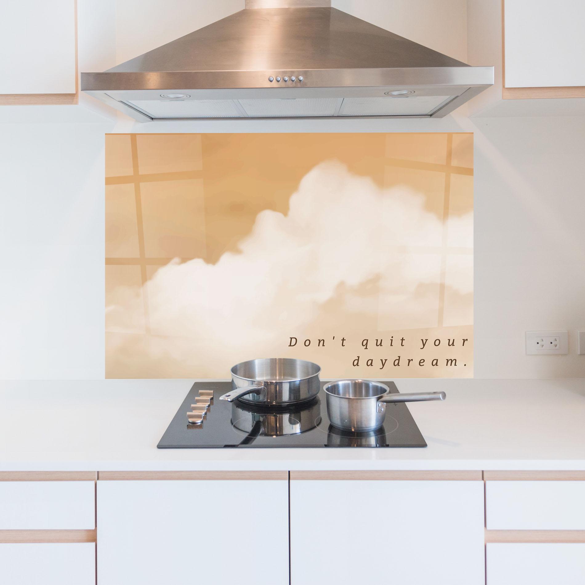 Стъклен панел за кухня Clouds Text mockup 5