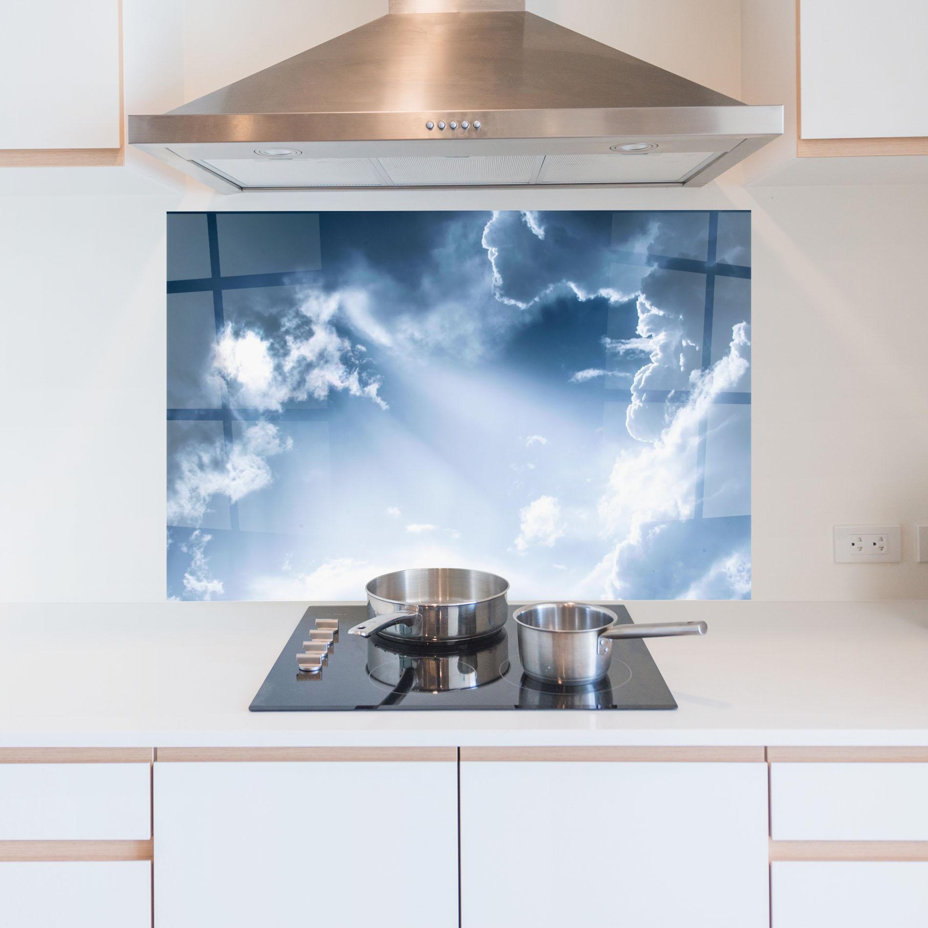 Стъклен панел за кухня Dark Blue Sky mockup 5