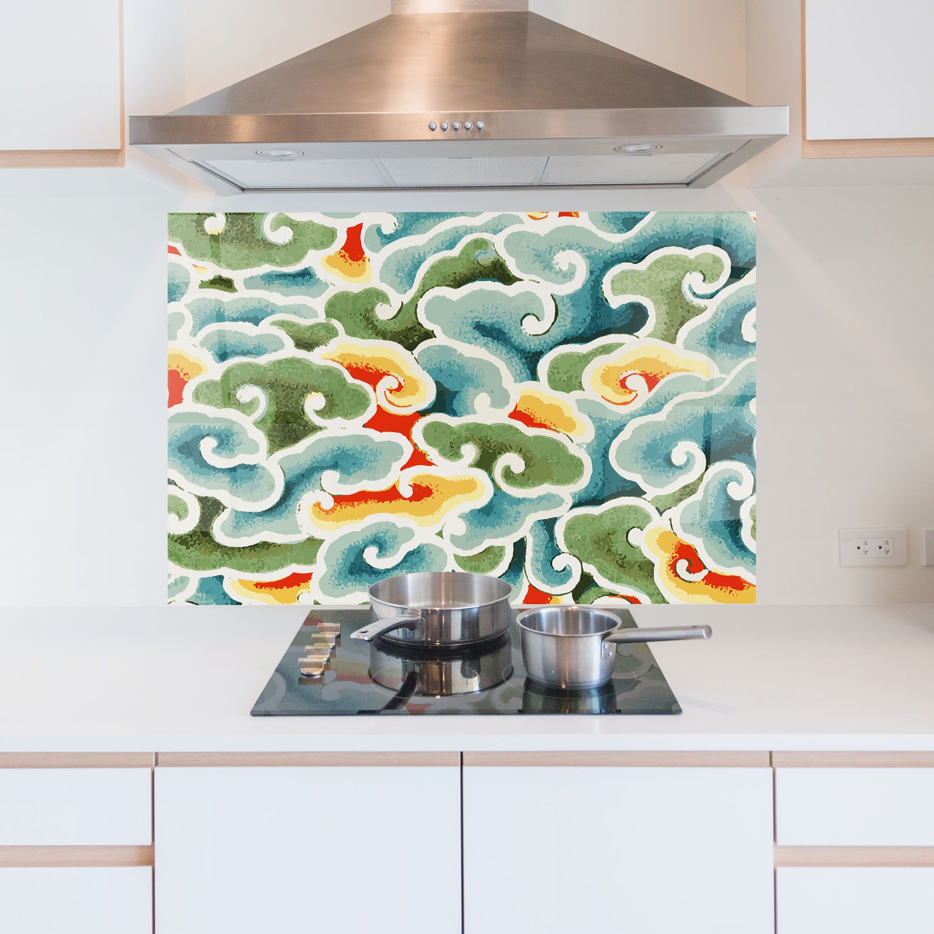 Green Blue Clouds mockup 5