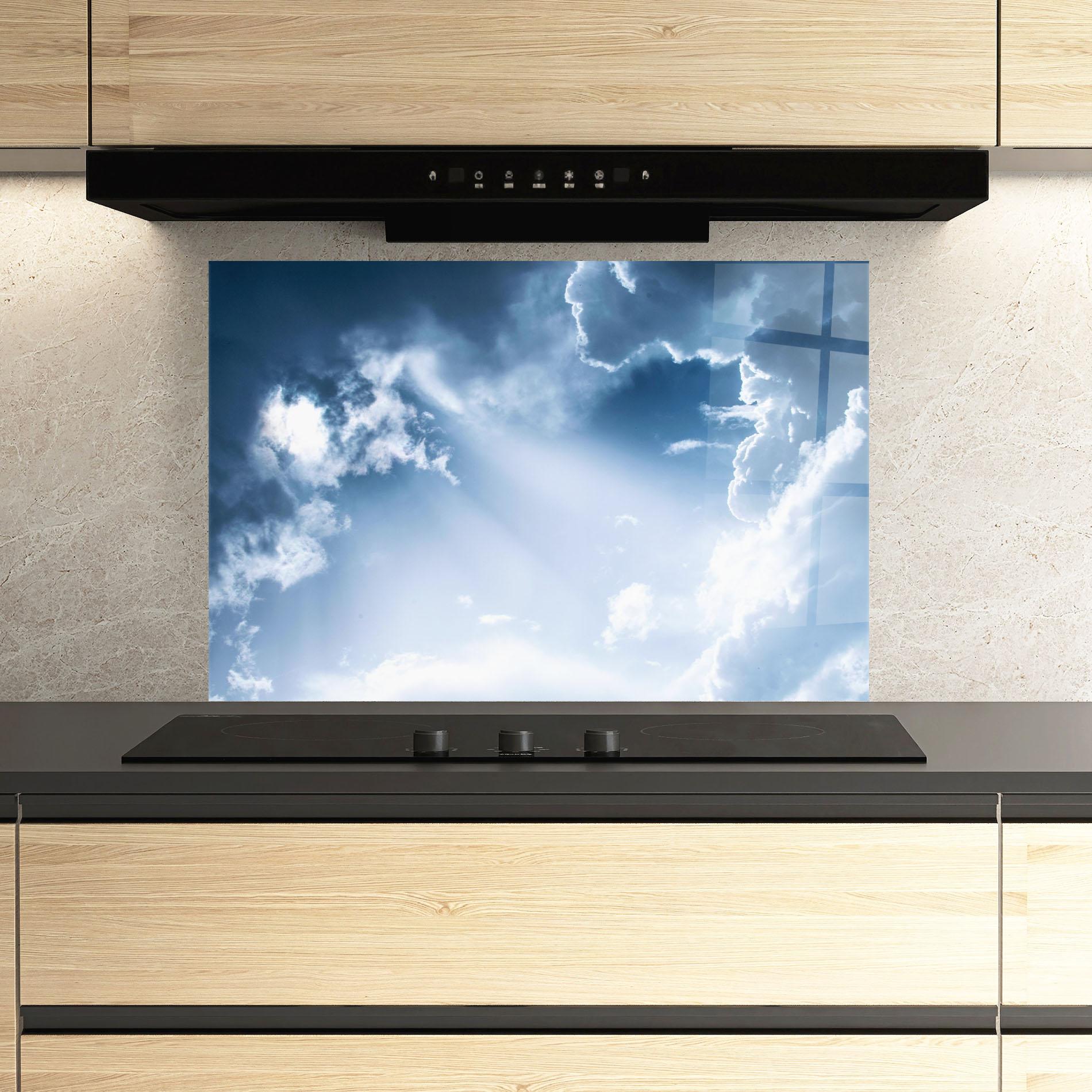 Стъклен панел за кухня Dark Blue Sky mockup 3