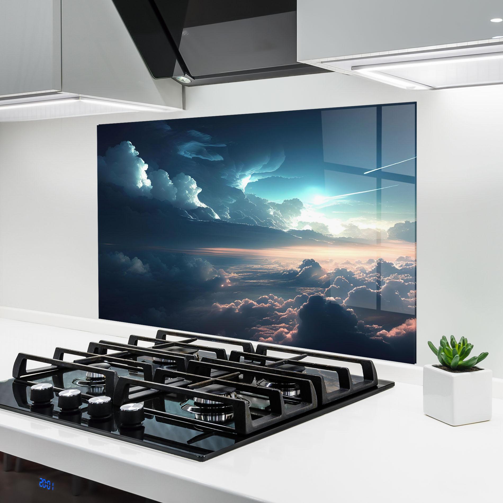 Стъклен панел за кухня Dark Clouds mockup 6