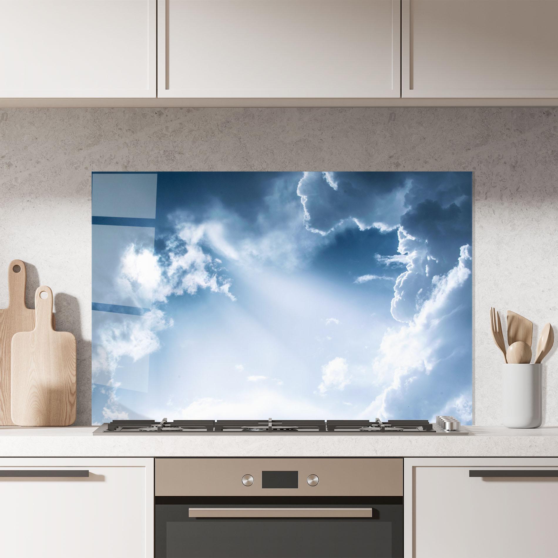 Стъклен панел за кухня Dark Blue Sky mockup 7