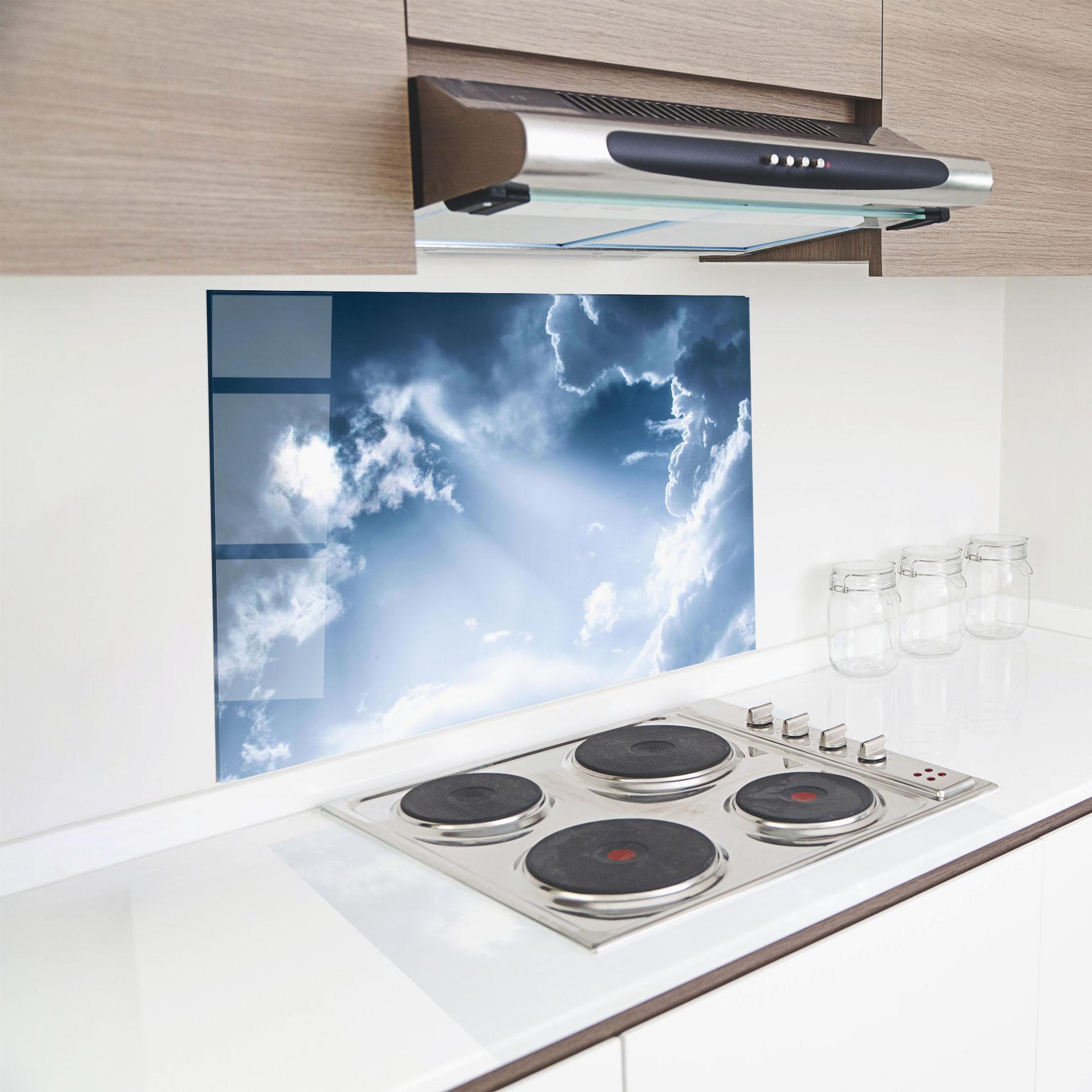 Стъклен панел за кухня Dark Blue Sky mockup 8