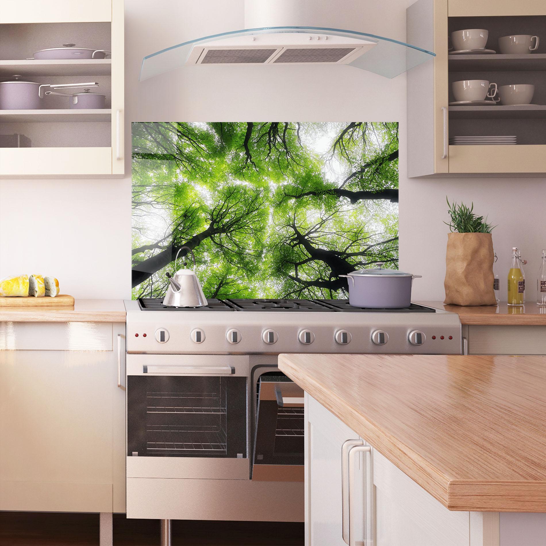 Стъклен панел за кухня Forest Green Tree mockup 1