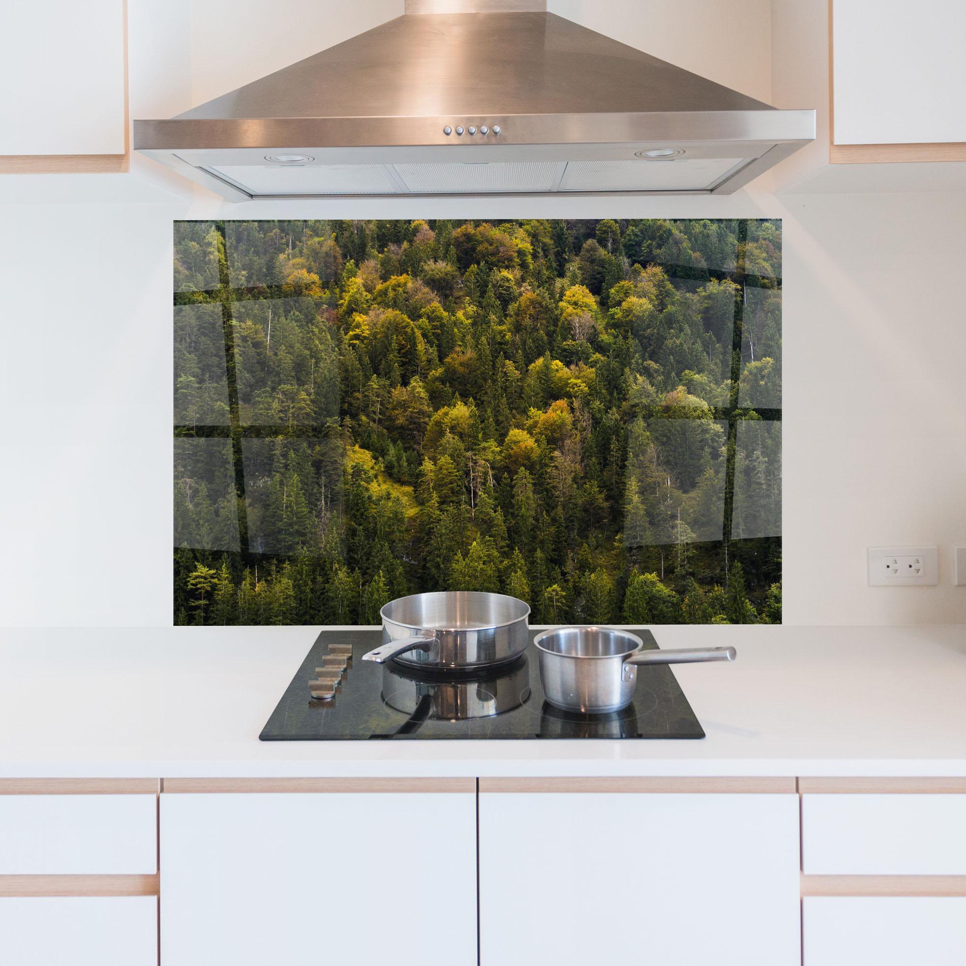 Стъклен панел за кухня Green Shade Tree mockup 5