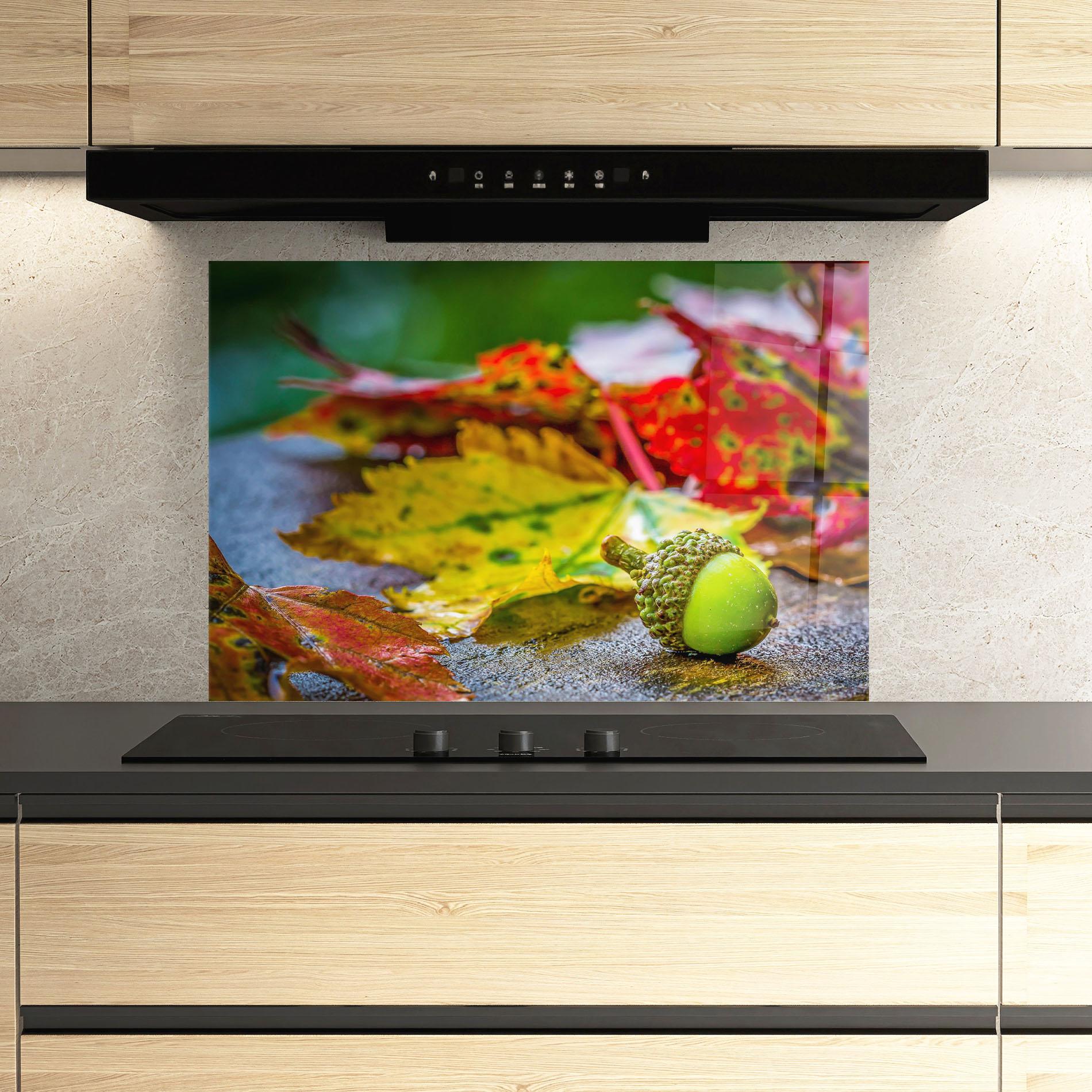 Стъклен панел за кухня Leaf Color Forest mockup 3