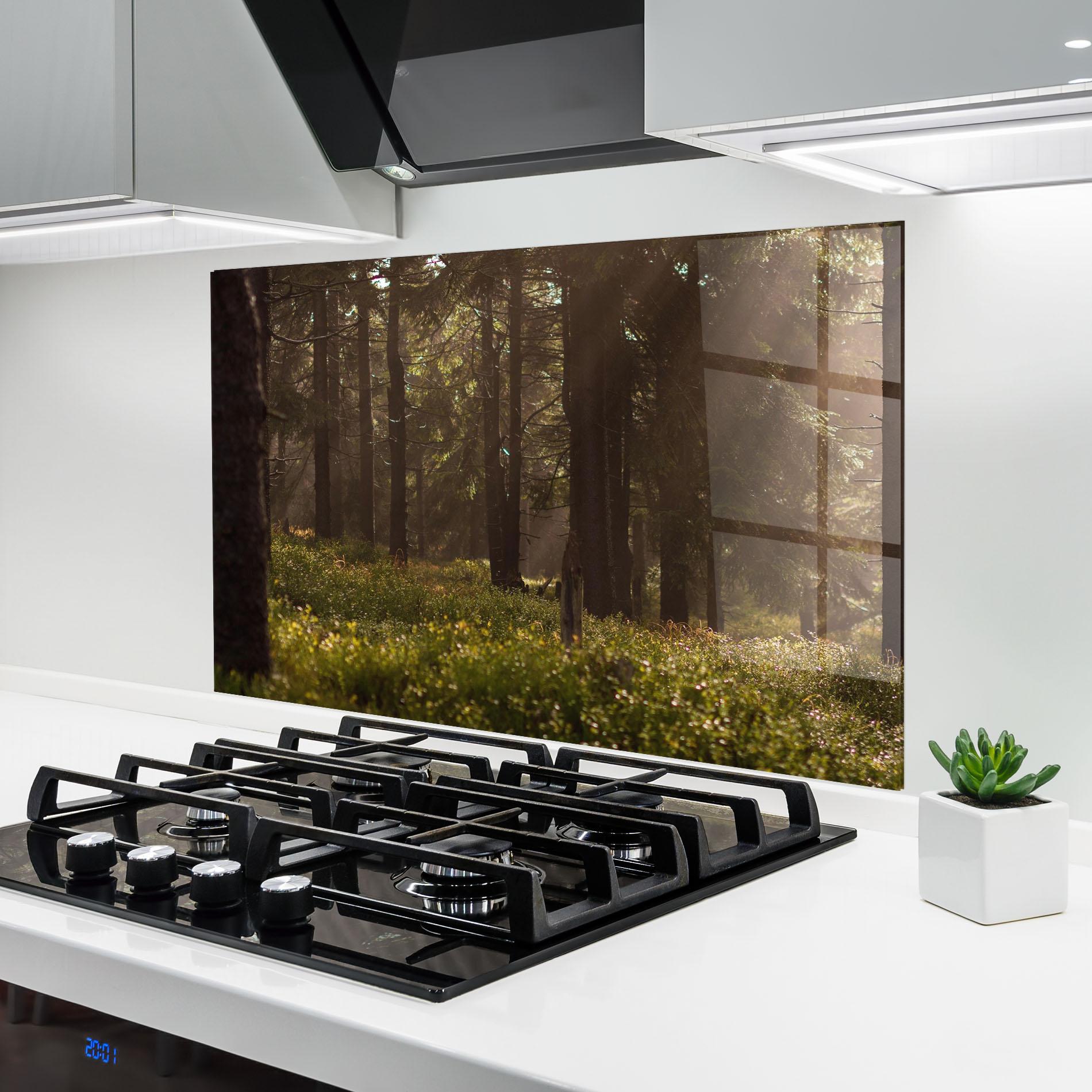 Стъклен панел за кухня Daylight Forest mockup 6