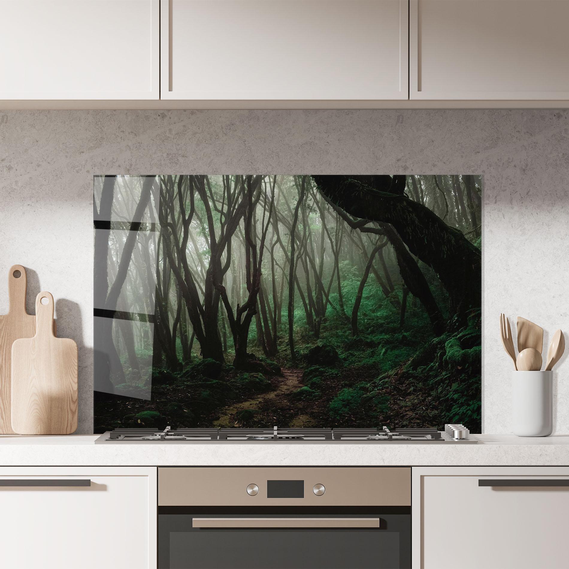 Стъклен панел за кухня Forest Story mockup 7