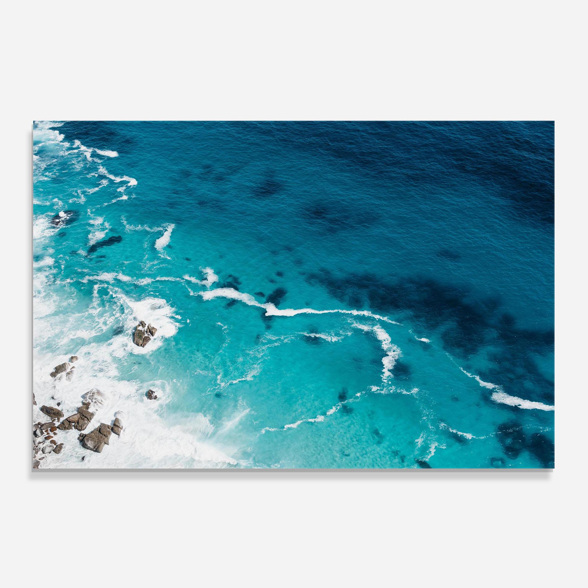 Стъклен панел за кухня Blue Water Beach mockup 0