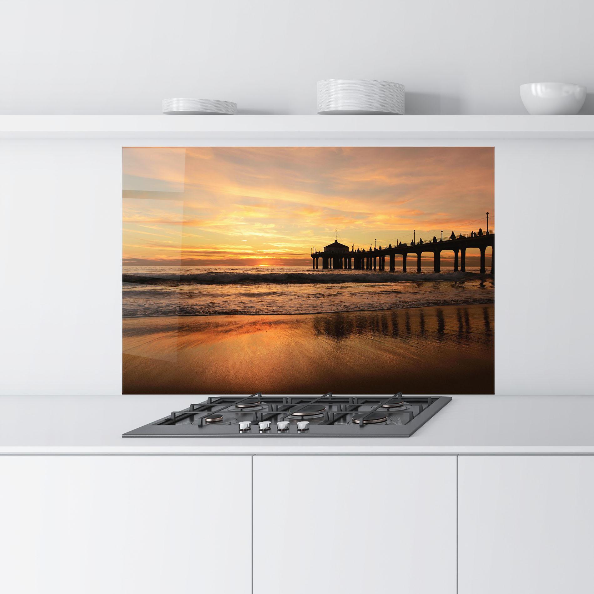 Стъклен панел за кухня Beach Sunset View mockup 9
