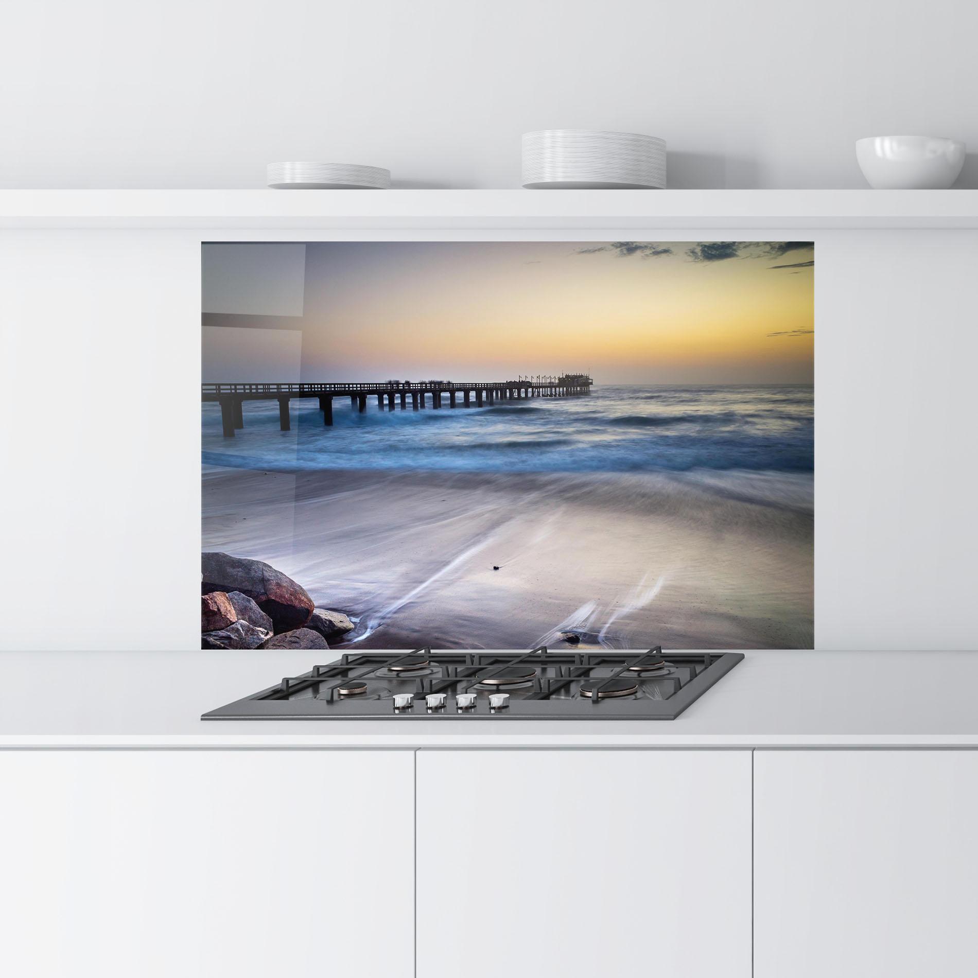 Стъклен панел за кухня Empty Pretty Beach mockup 9