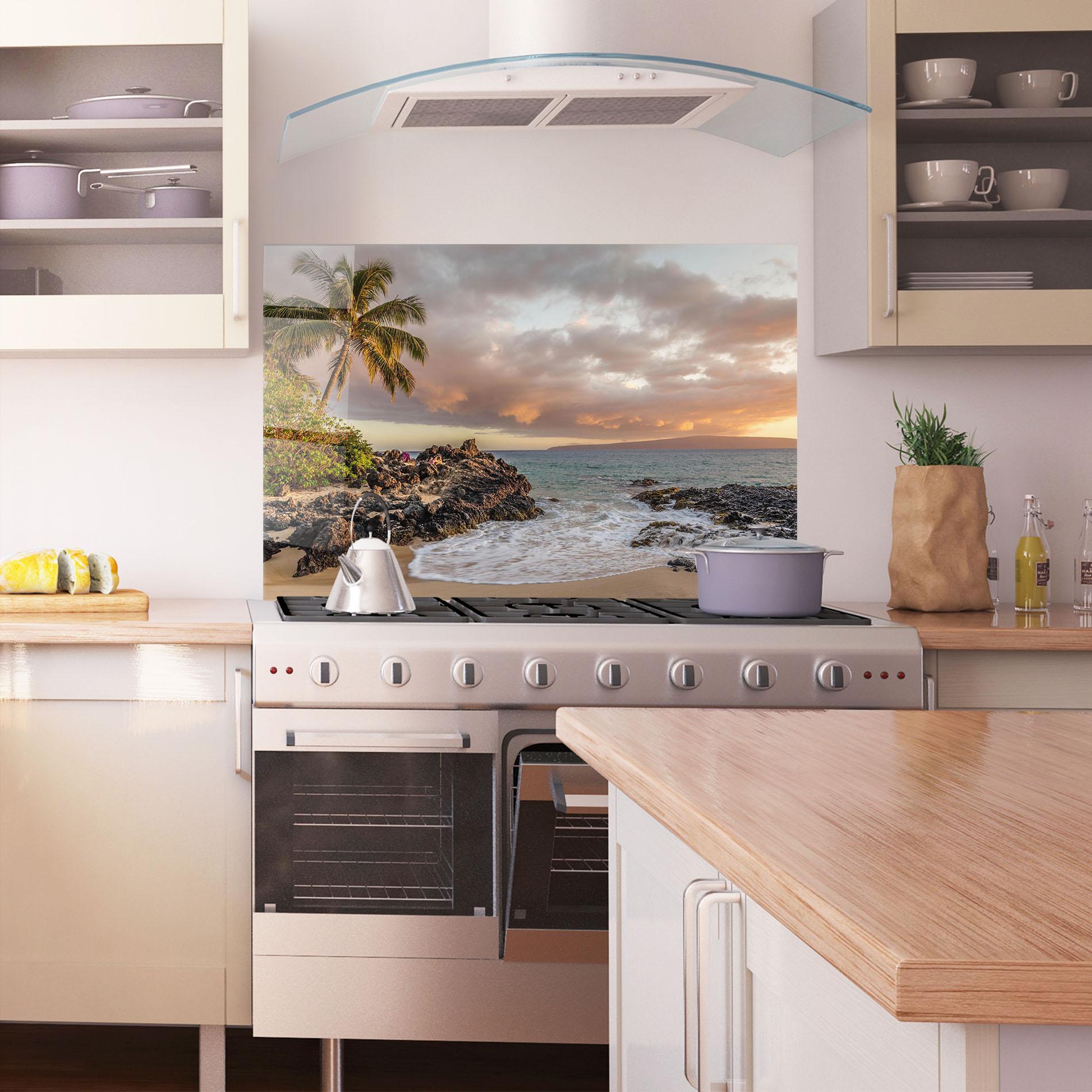 Стъклен панел за кухня Beautiful Beach Landscape mockup 1