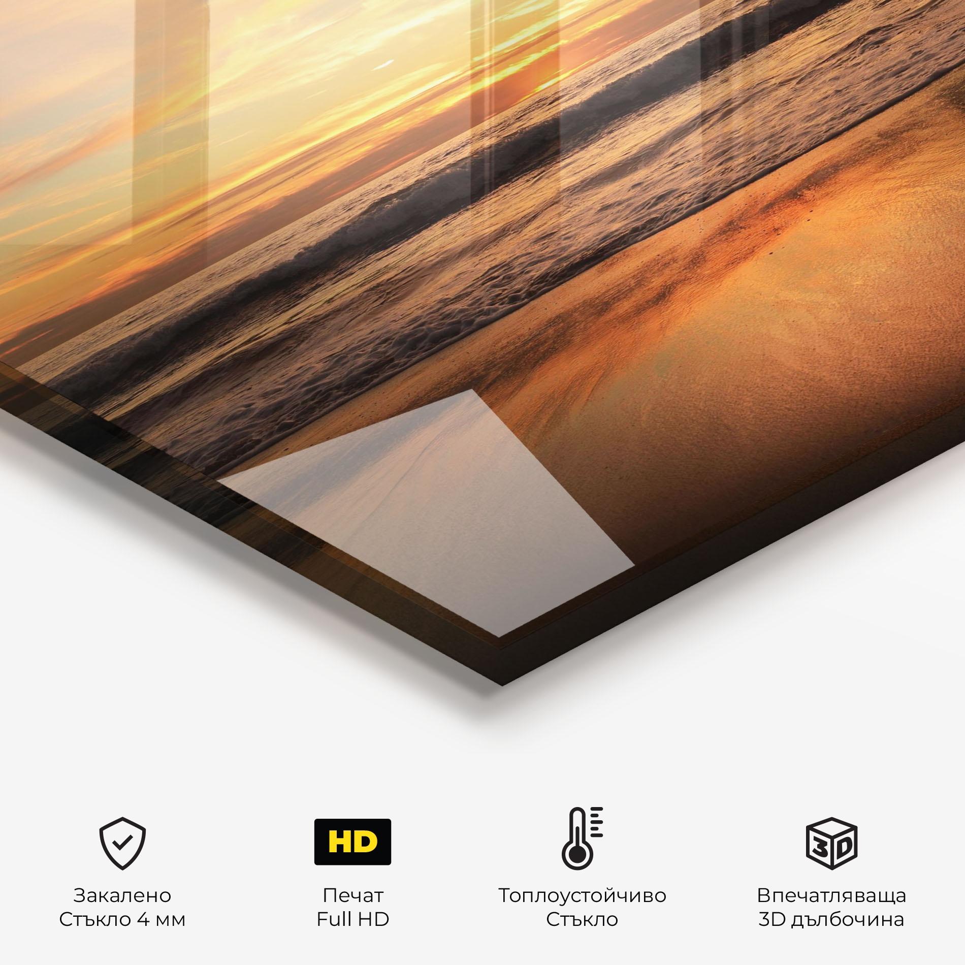 Стъклен панел за кухня Beach Sunset View mockup 2