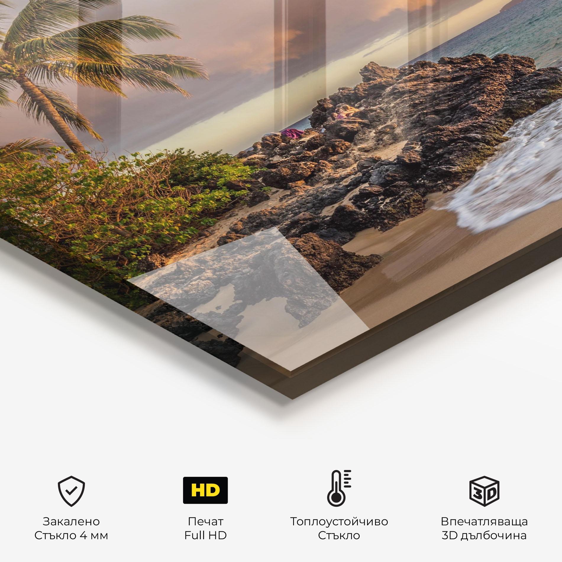 Стъклен панел за кухня Beautiful Beach Landscape mockup 2