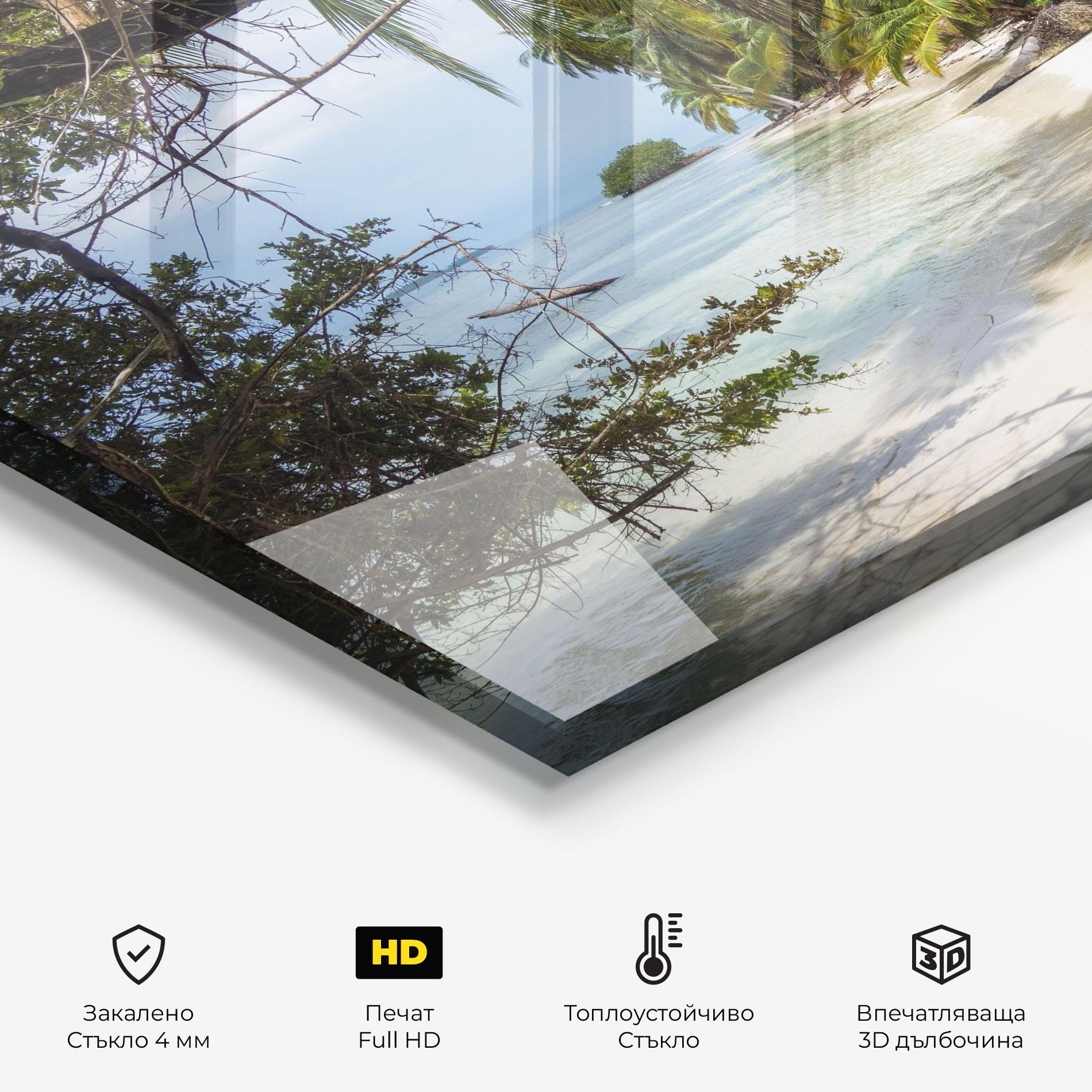 Стъклен панел за кухня Island Beach mockup 2