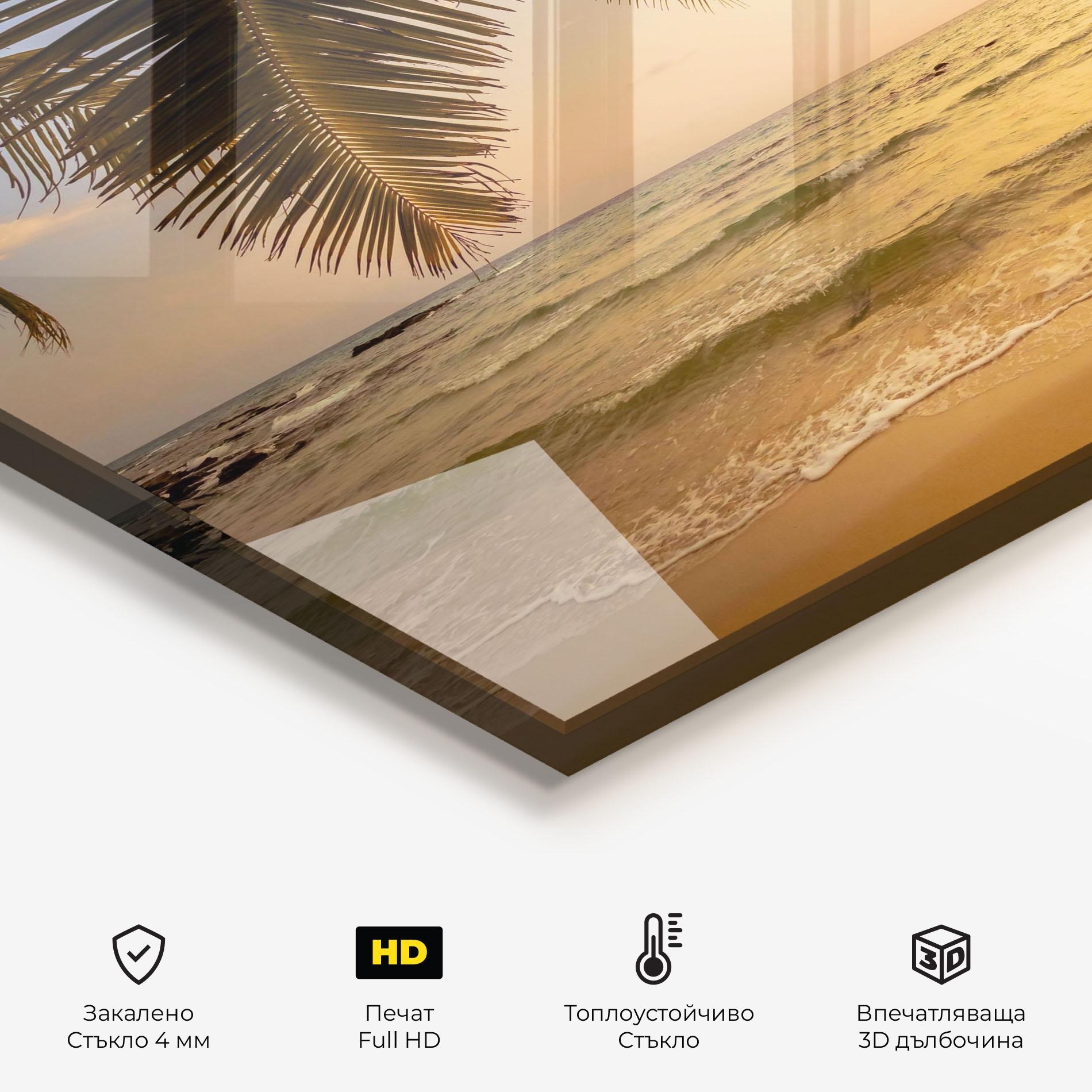 Стъклен панел за кухня Paradise Island mockup 2