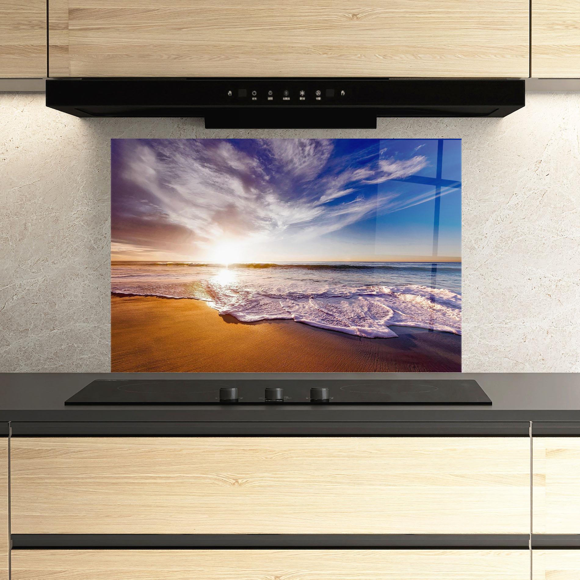 Стъклен панел за кухня Beach Sunrise mockup 3