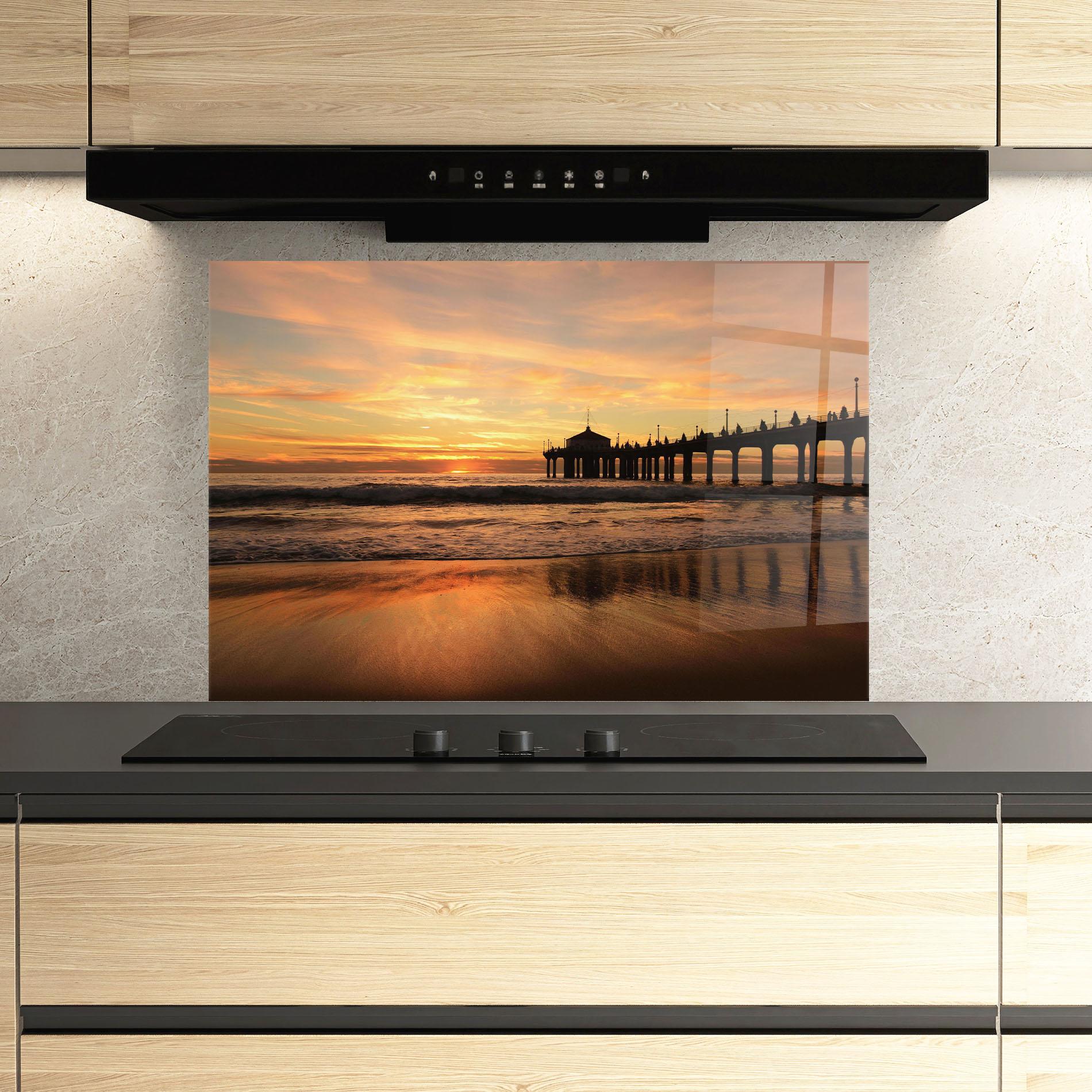 Стъклен панел за кухня Beach Sunset View mockup 3