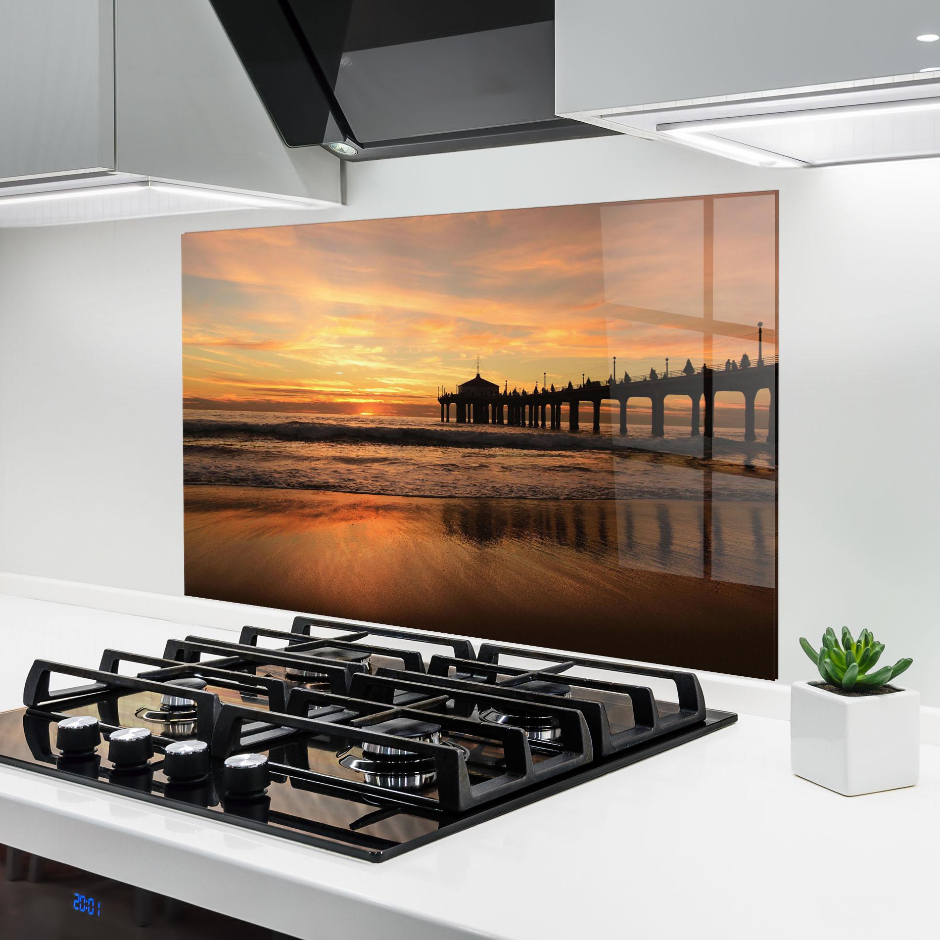 Стъклен панел за кухня Beach Sunset View mockup 6