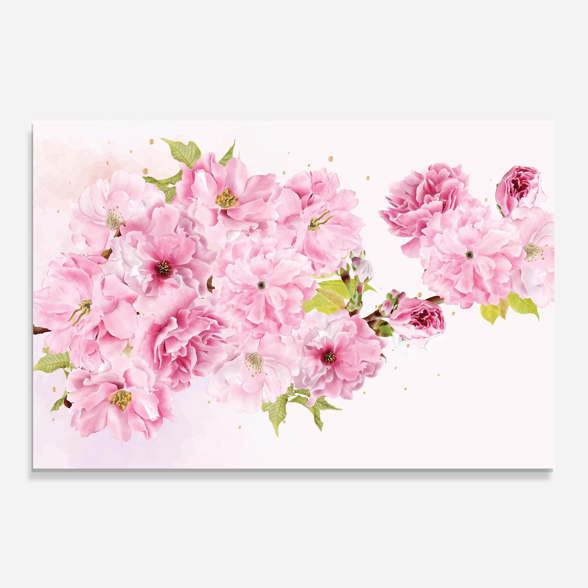 Стъклен панел за кухня Cherry Flower Spring mockup 0