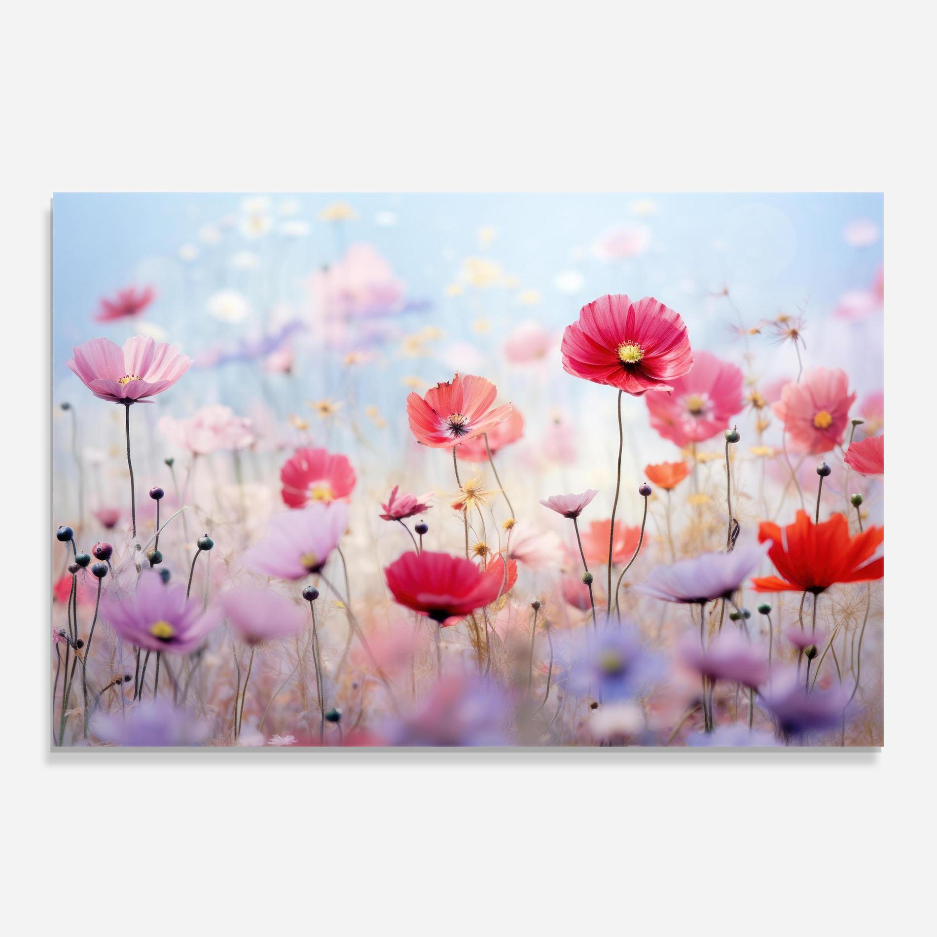 Стъклен панел за кухня Dreamy Sprig Pink Flower mockup 0