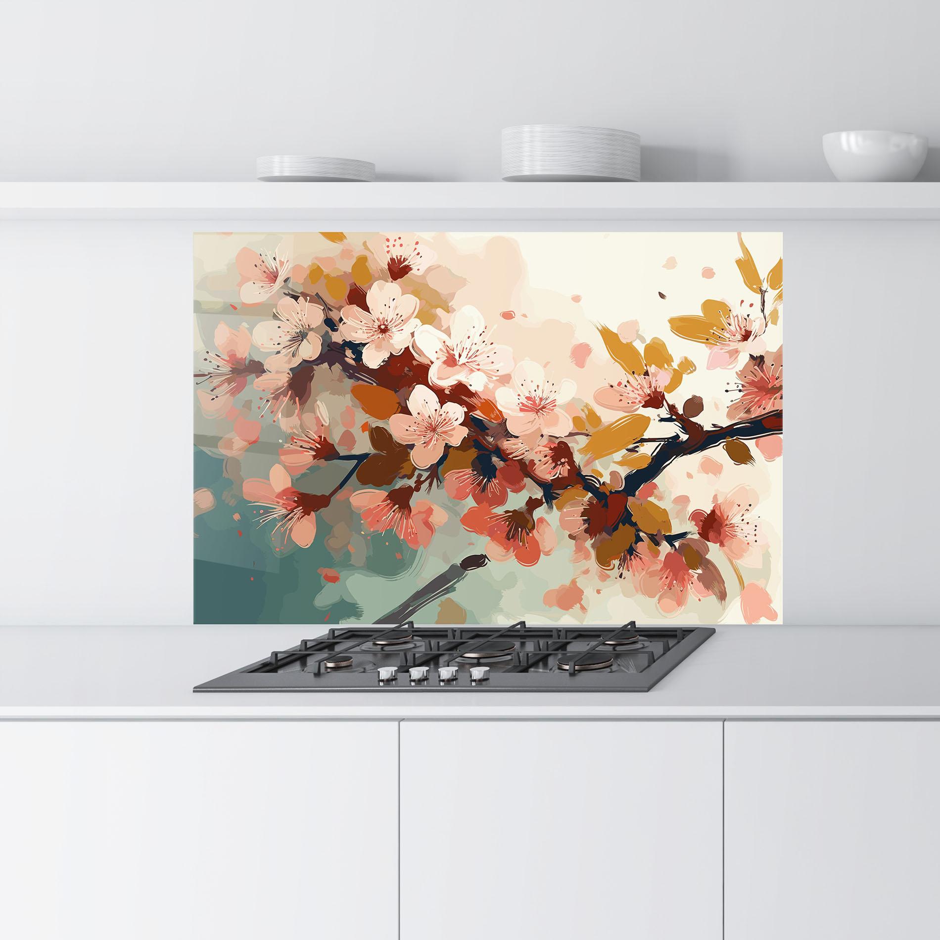 Стъклен панел за кухня Cute Spring Flower mockup 9
