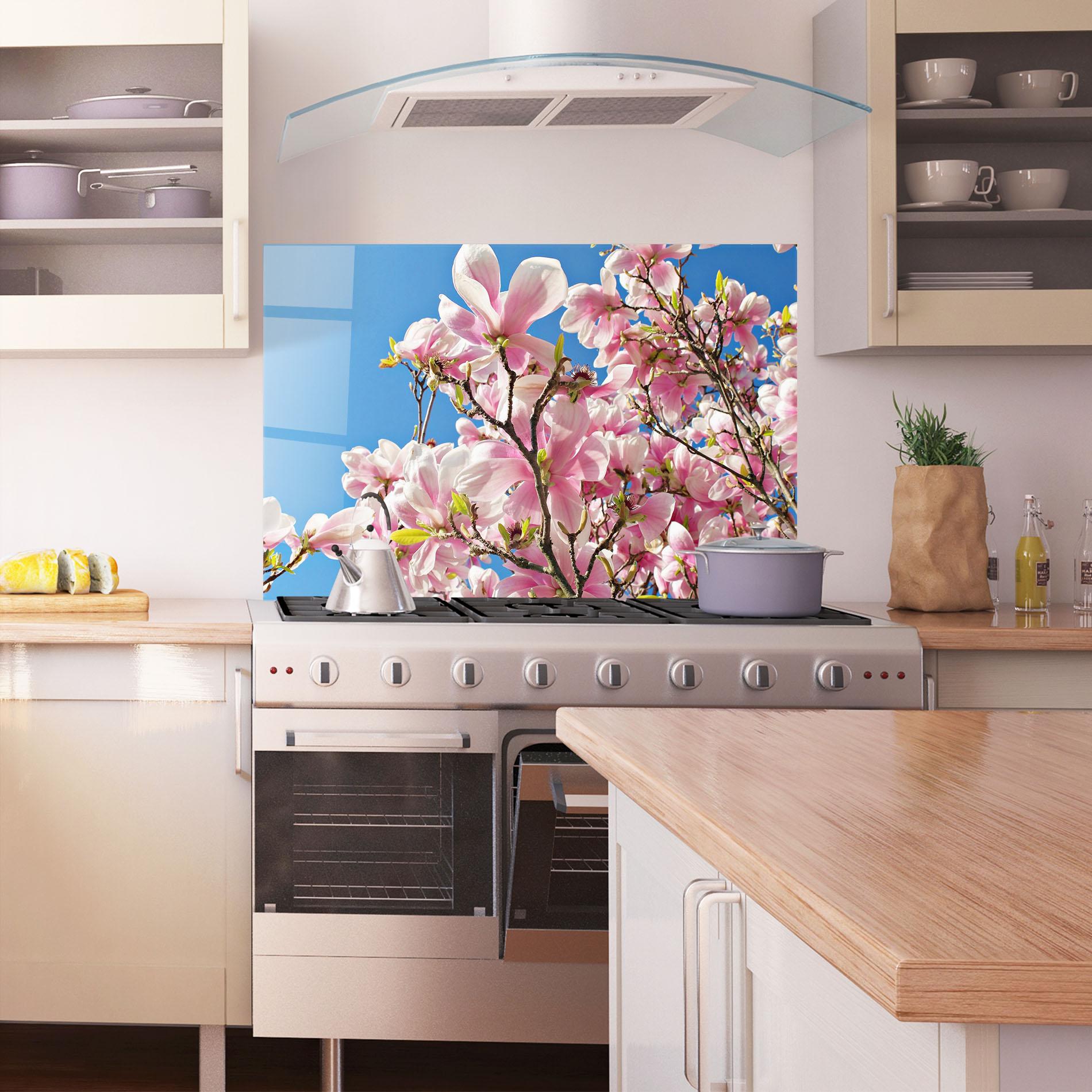 Стъклен панел за кухня Beautiful Pink Chinese Tree mockup 1