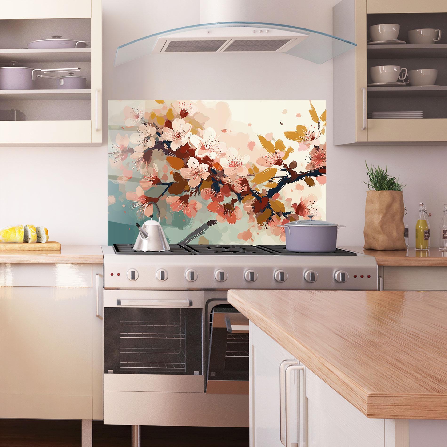 Стъклен панел за кухня Cute Spring Flower mockup 1