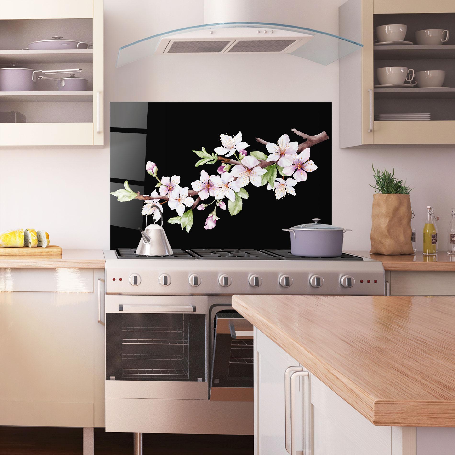 Стъклен панел за кухня Pretty Flower Spring mockup 1