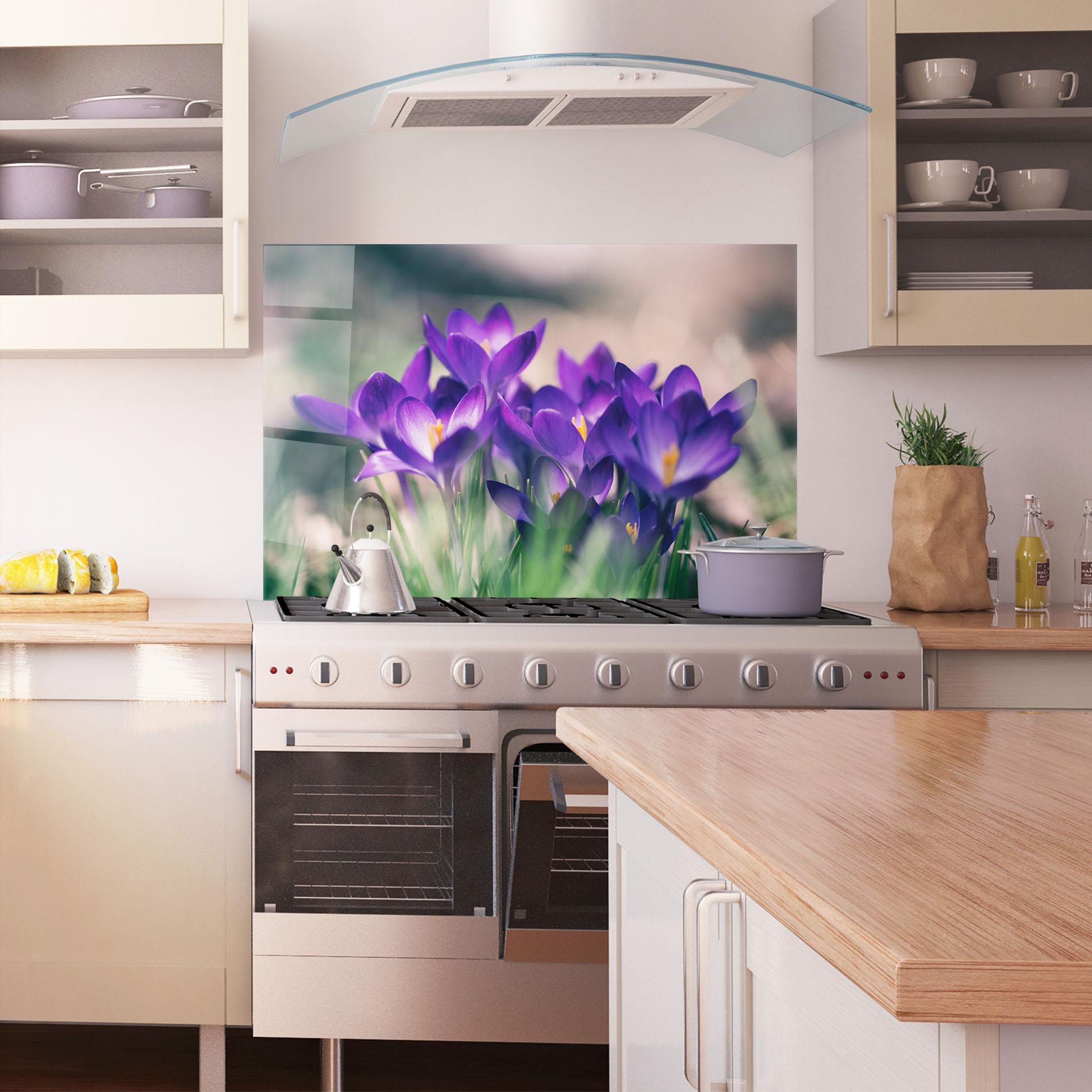 Стъклен панел за кухня Pretty Spring Flower mockup 1