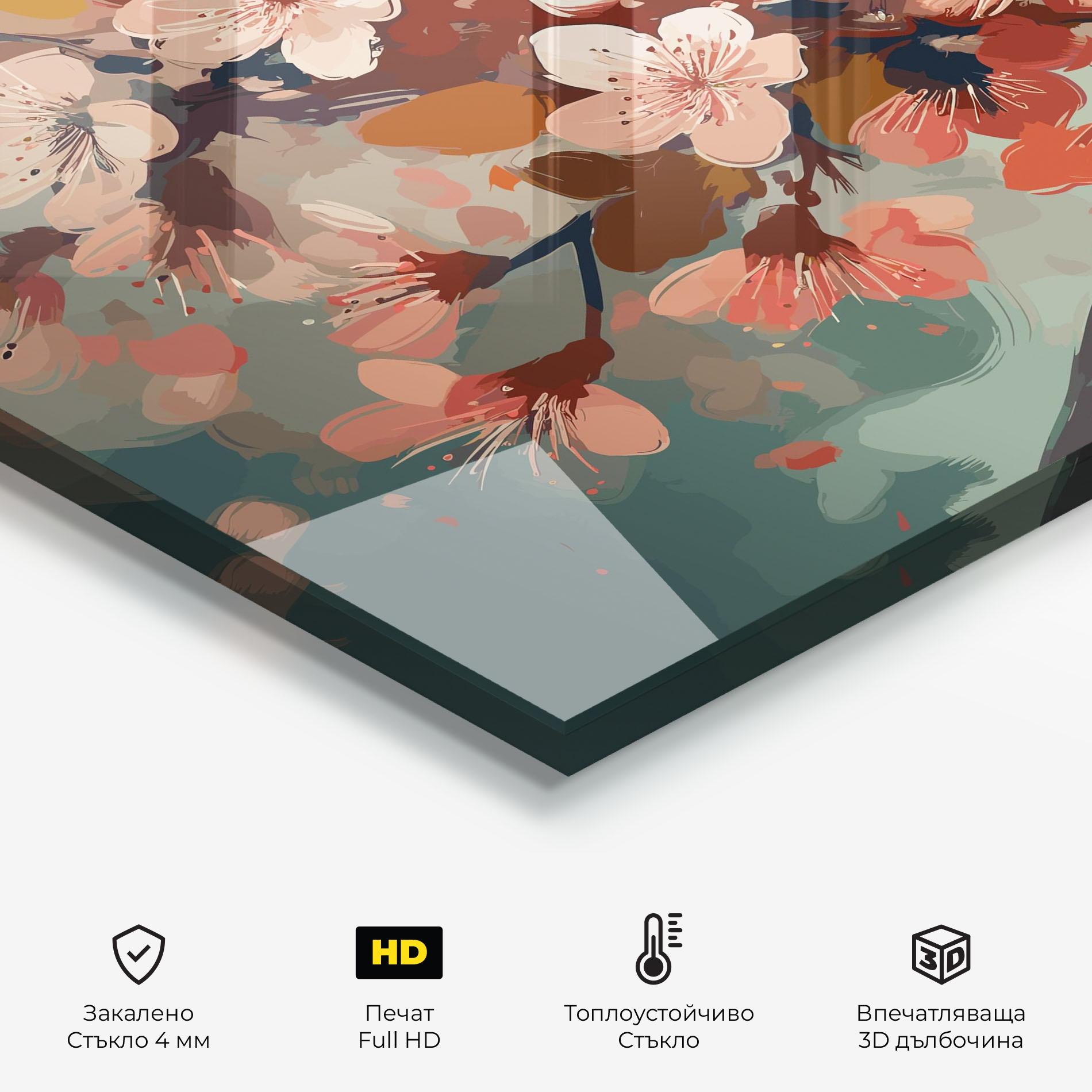 Стъклен панел за кухня Cute Spring Flower mockup 2