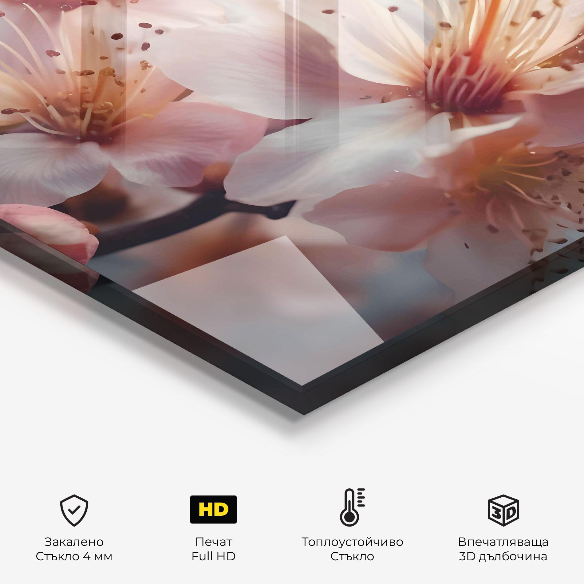 Стъклен панел за кухня Flower Spring Art mockup 2