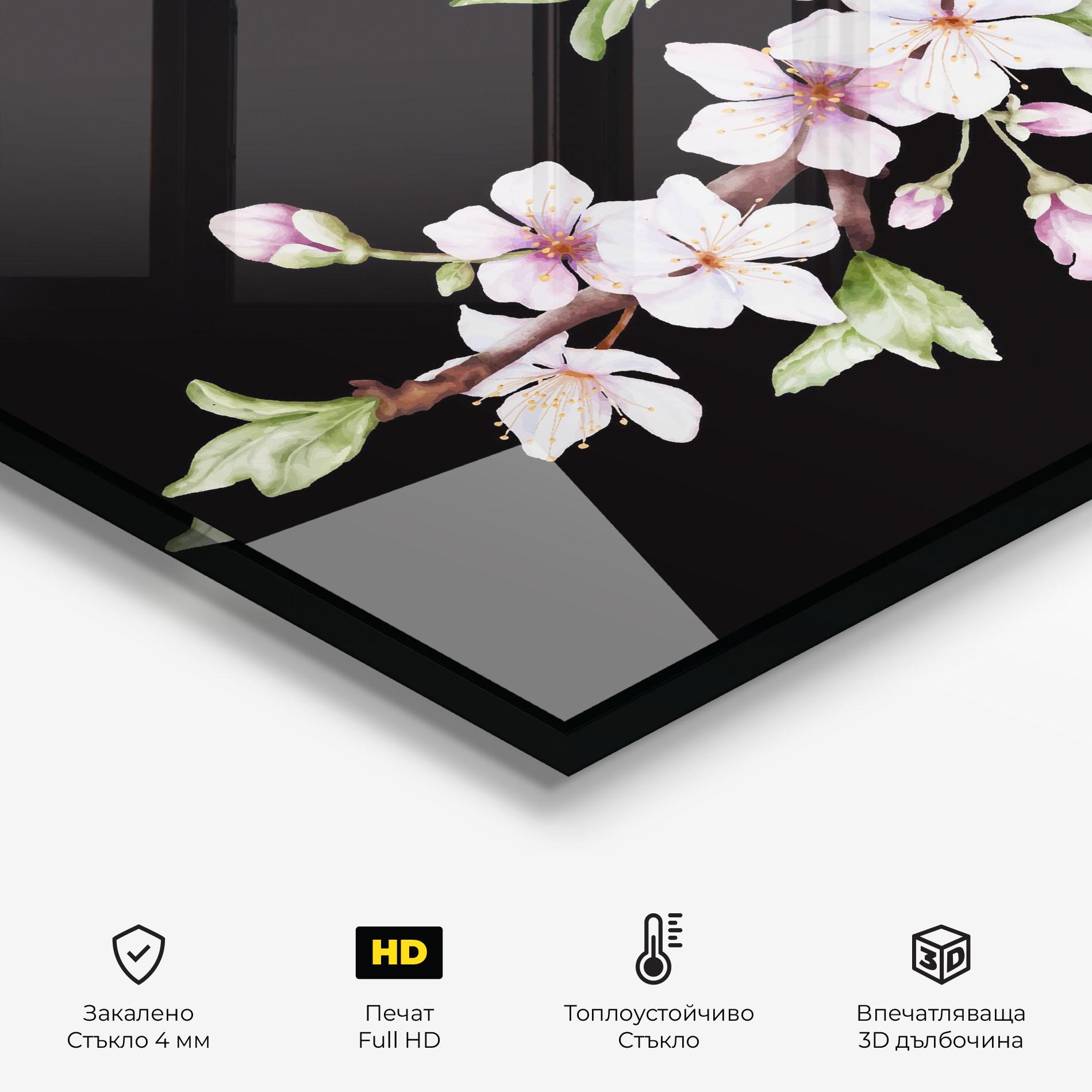 Стъклен панел за кухня Pretty Flower Spring mockup 2