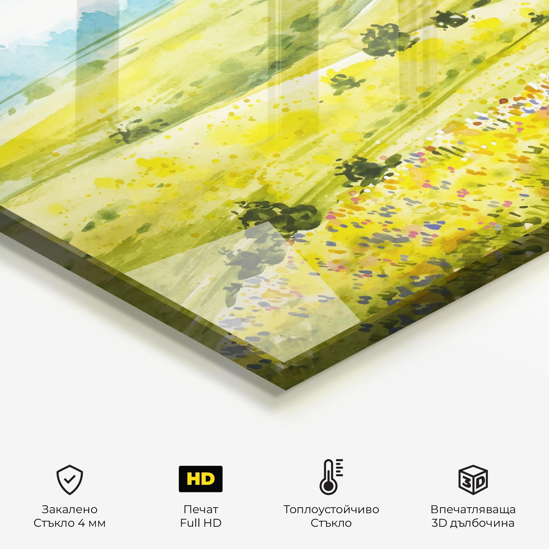 Стъклен панел за кухня Spring Art mockup 2