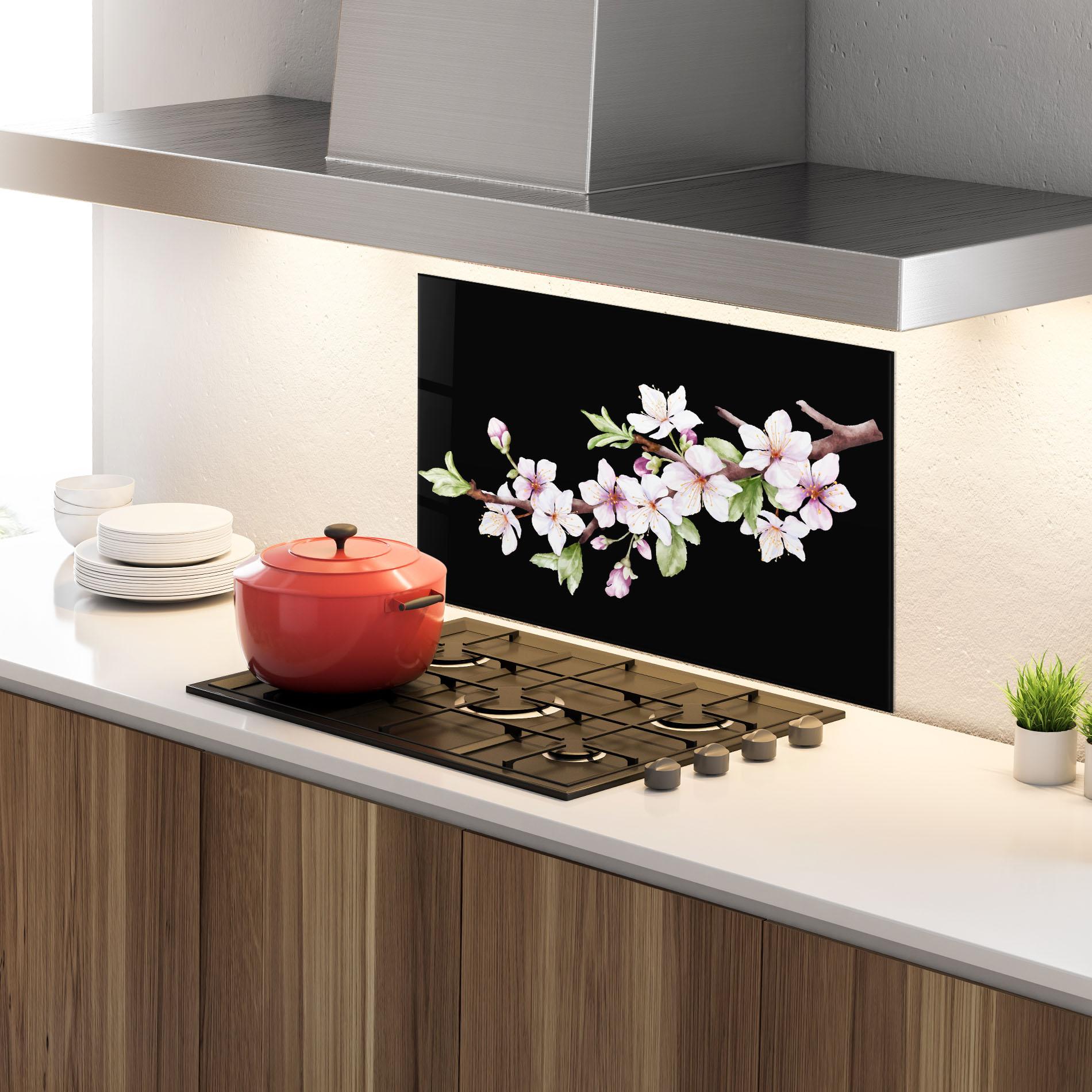 Стъклен панел за кухня Pretty Flower Spring mockup 4