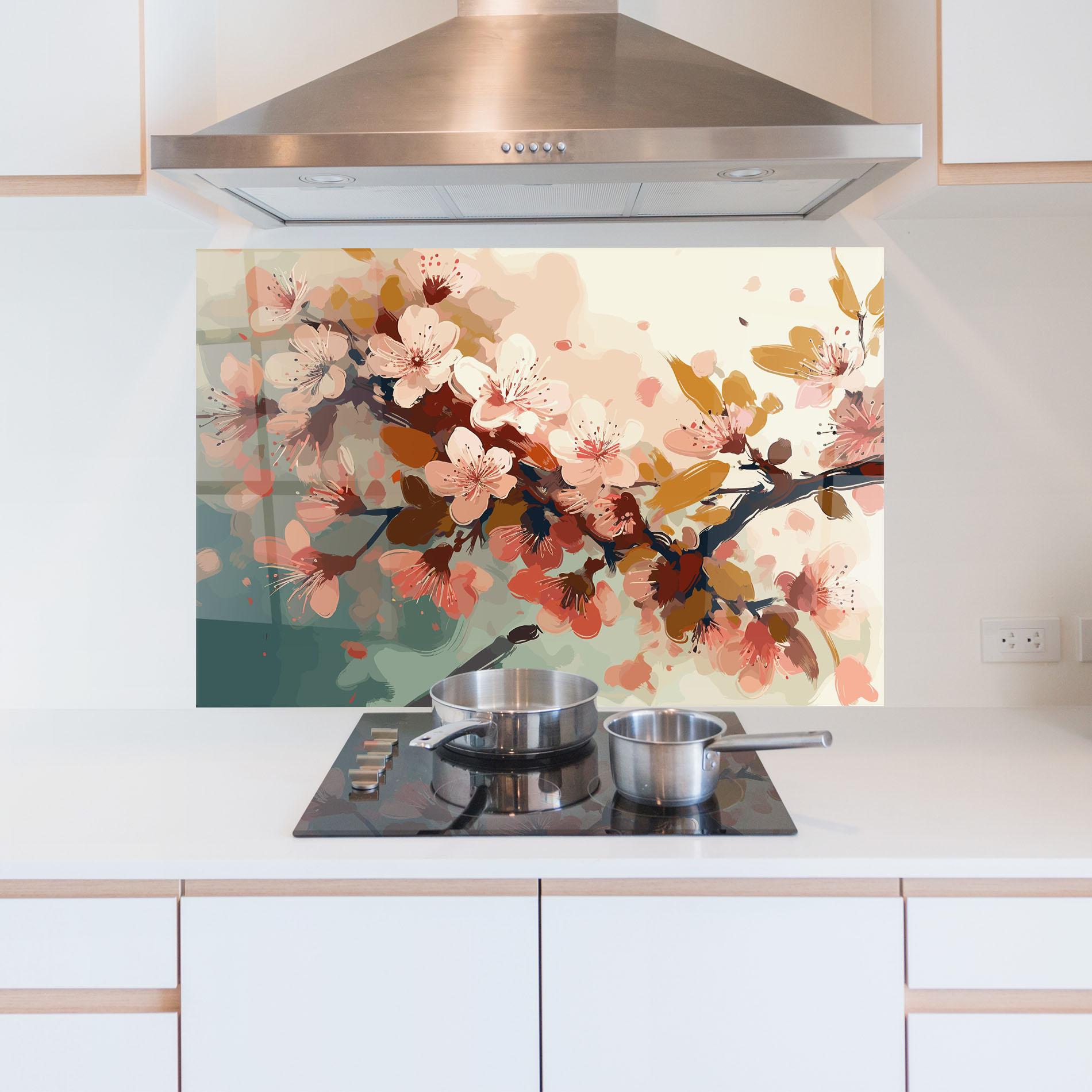 Стъклен панел за кухня Cute Spring Flower mockup 5