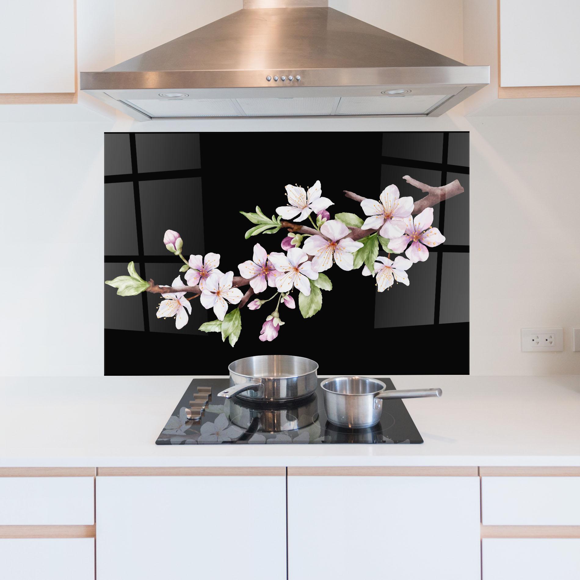 Стъклен панел за кухня Pretty Flower Spring mockup 5