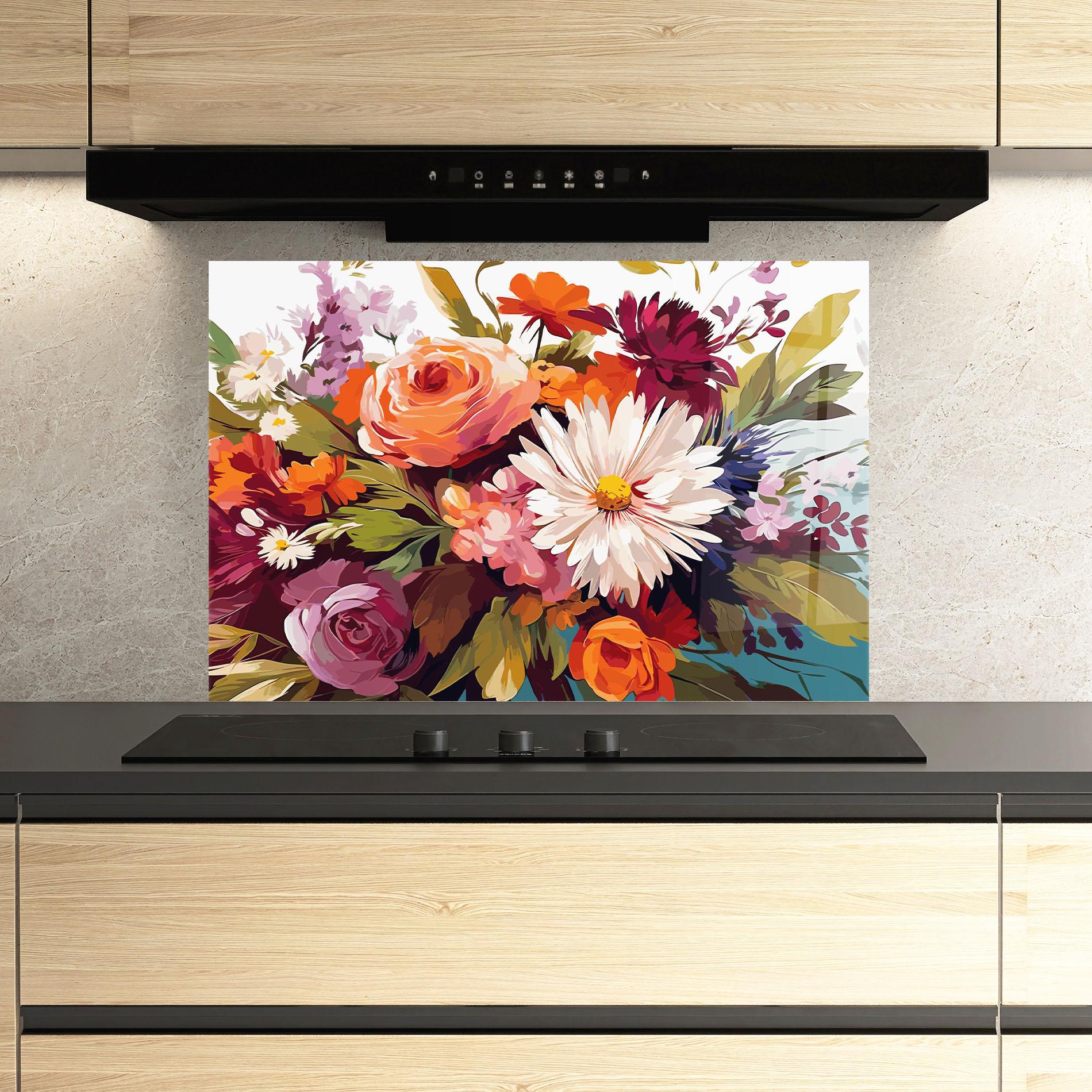 Стъклен панел за кухня Cream Orange Spring mockup 3