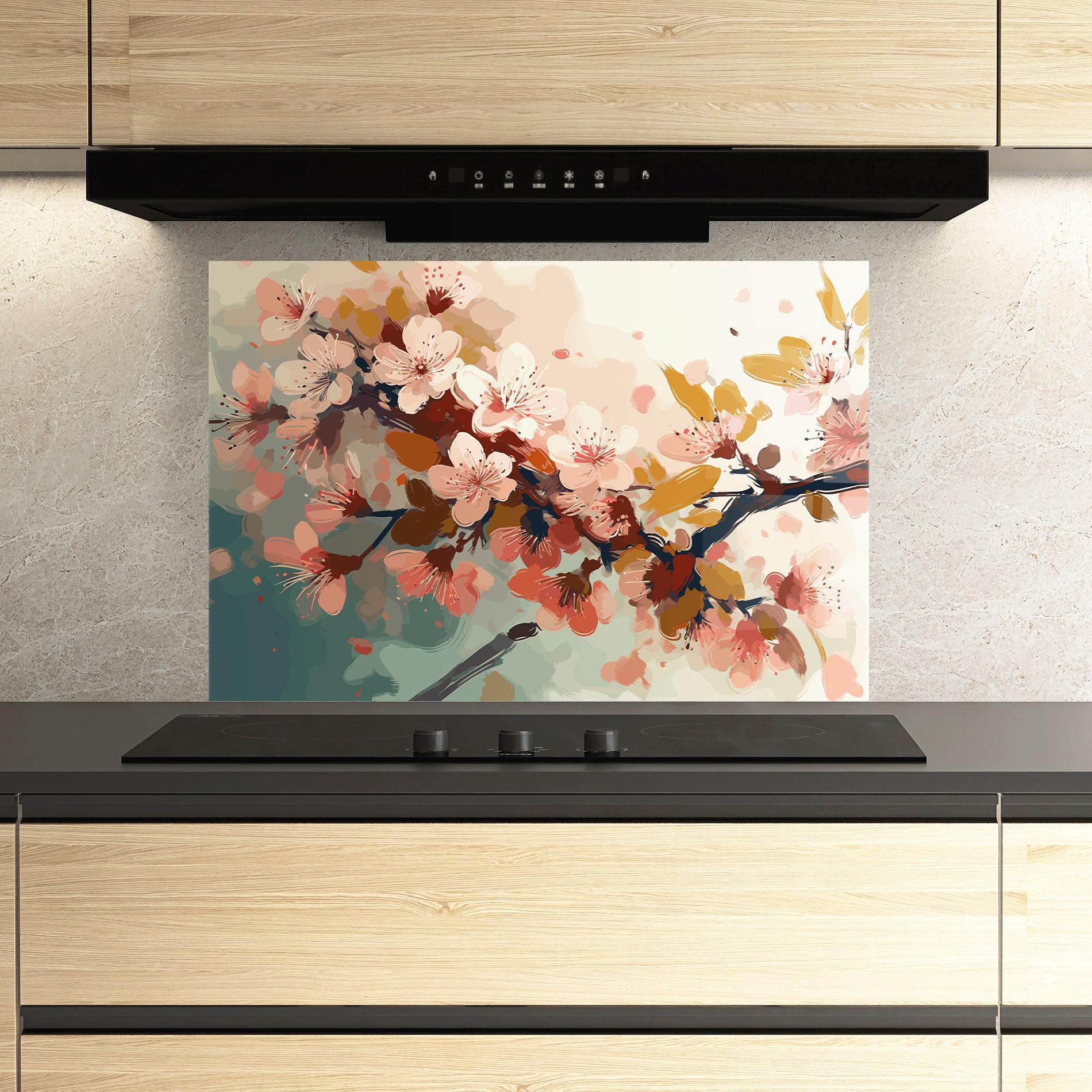 Стъклен панел за кухня Cute Spring Flower mockup 3