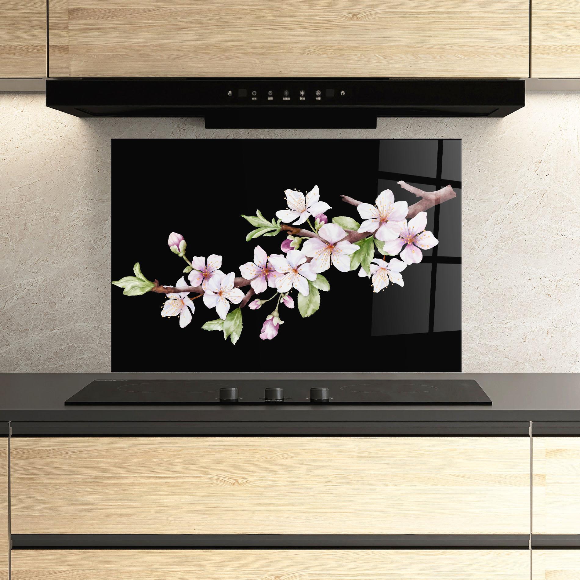 Стъклен панел за кухня Pretty Flower Spring mockup 3