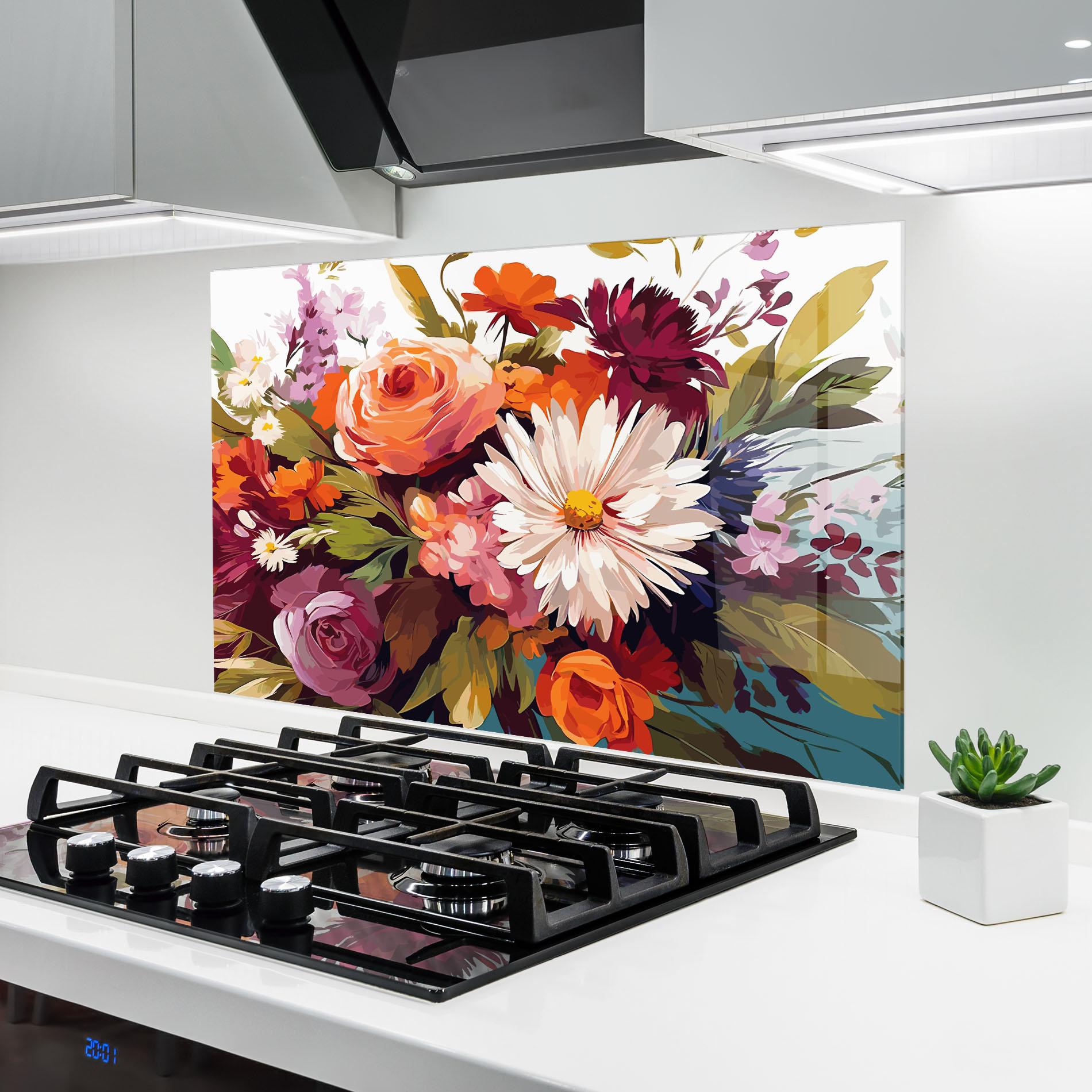 Стъклен панел за кухня Cream Orange Spring mockup 6