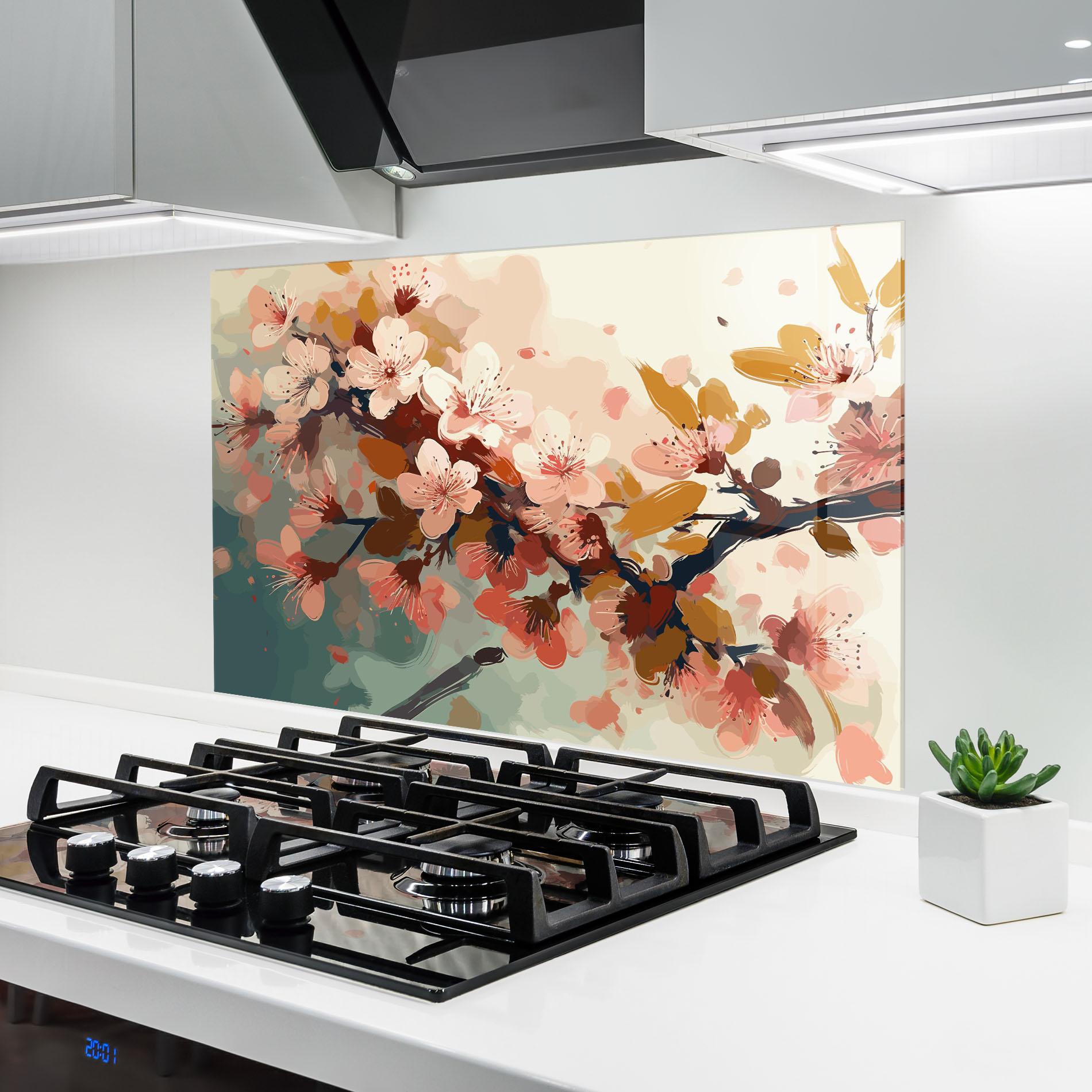Стъклен панел за кухня Cute Spring Flower mockup 6