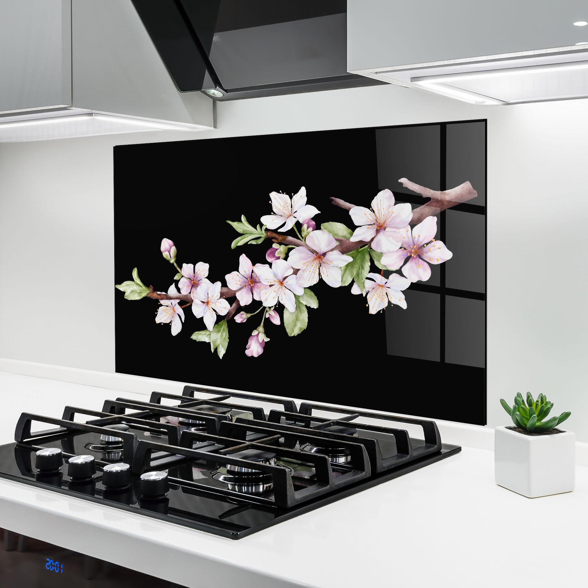 Стъклен панел за кухня Pretty Flower Spring mockup 6