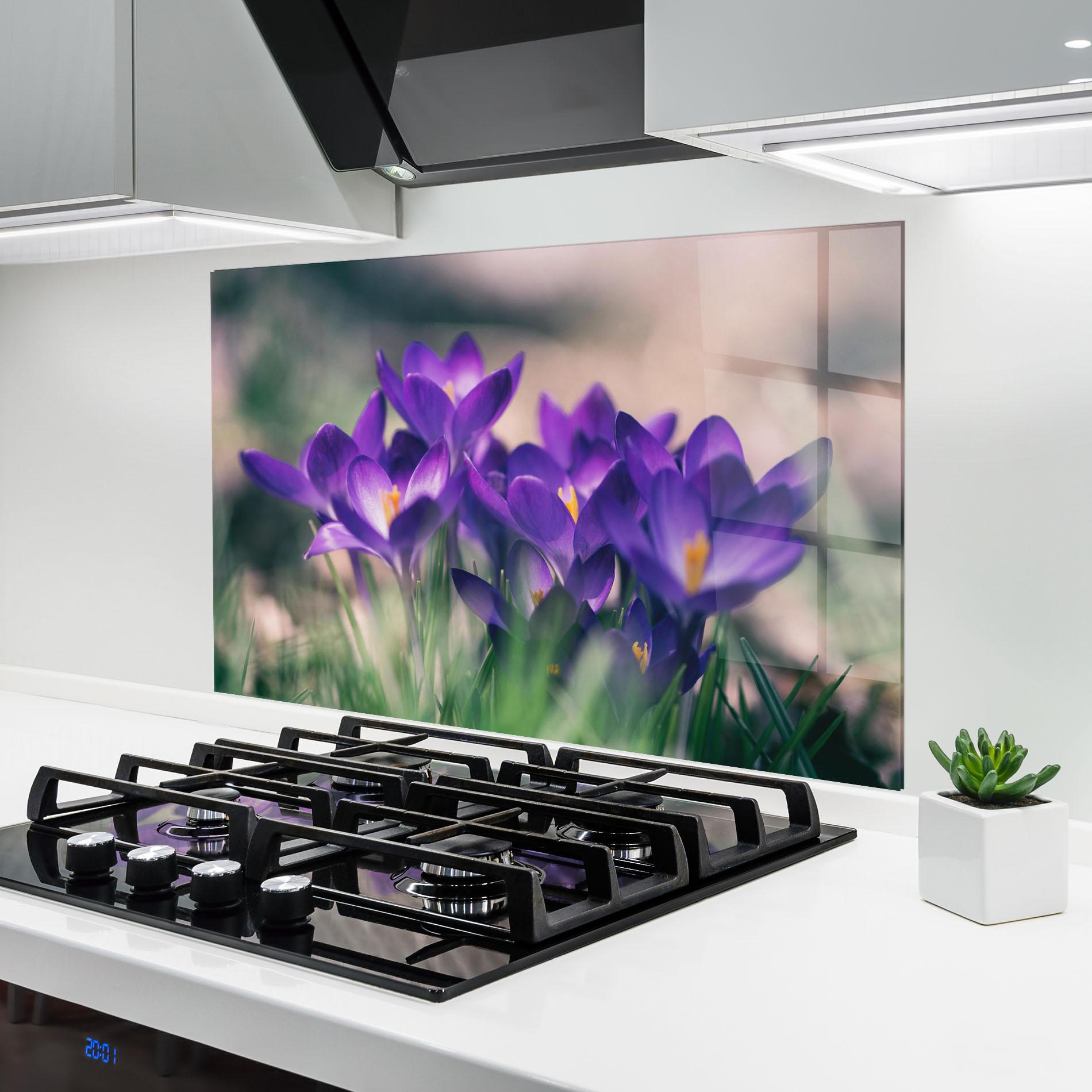 Стъклен панел за кухня Pretty Spring Flower mockup 6