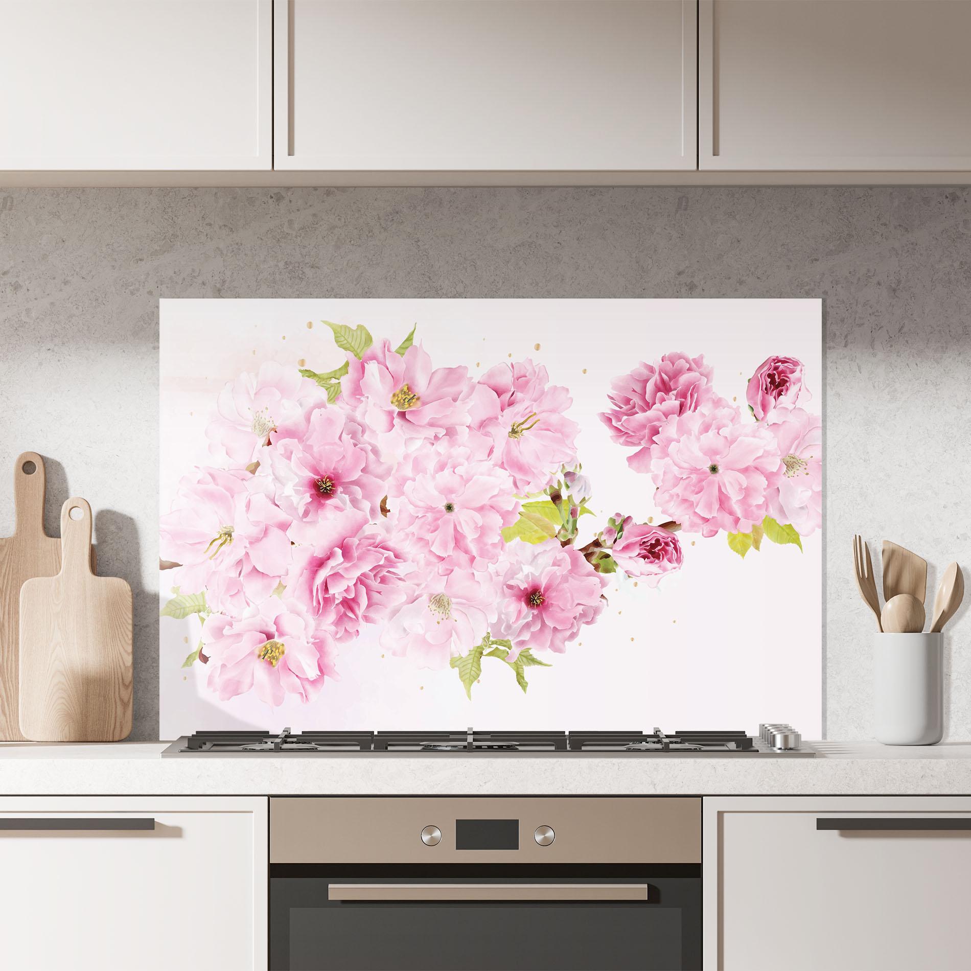 Стъклен панел за кухня Cherry Flower Spring mockup 7