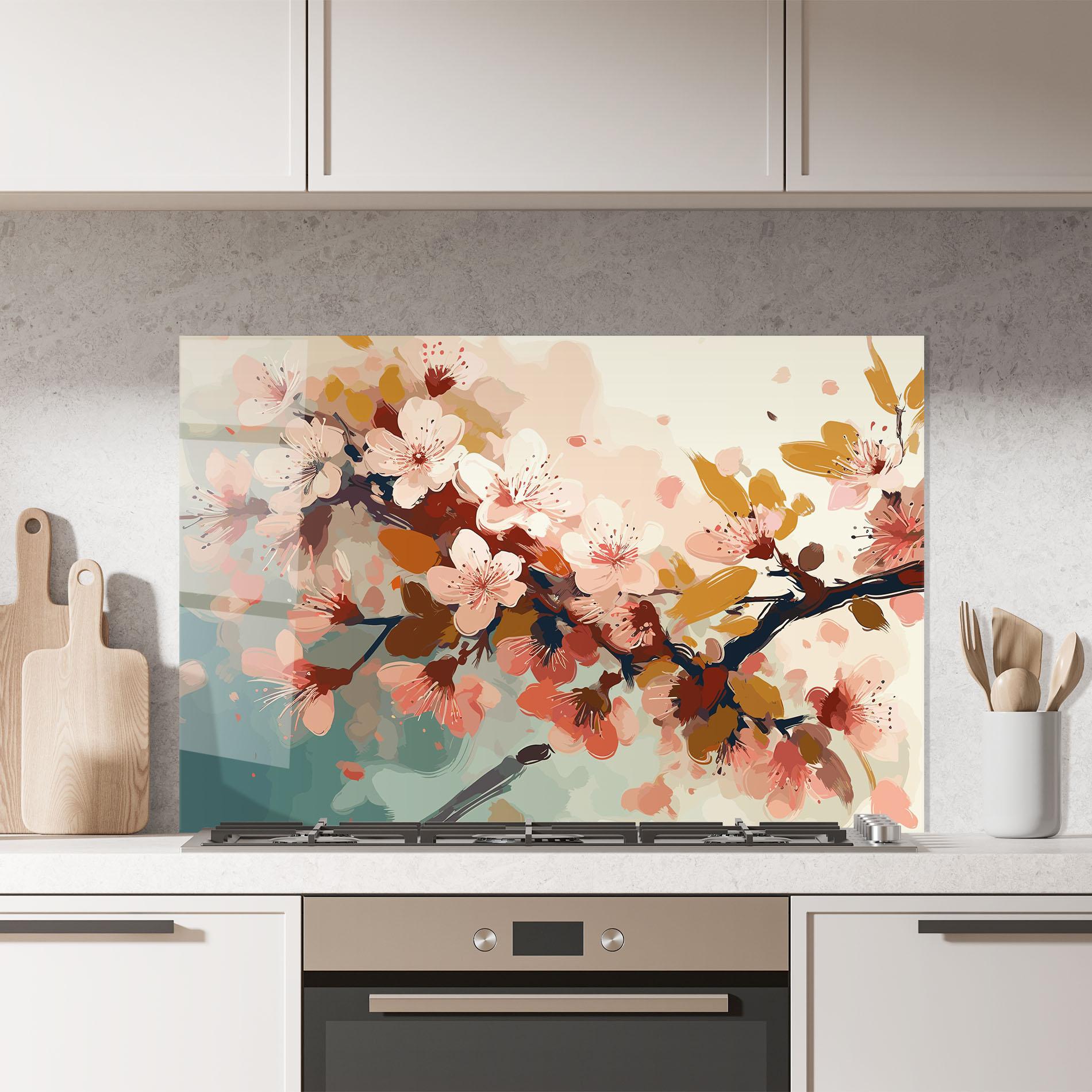 Стъклен панел за кухня Cute Spring Flower mockup 7