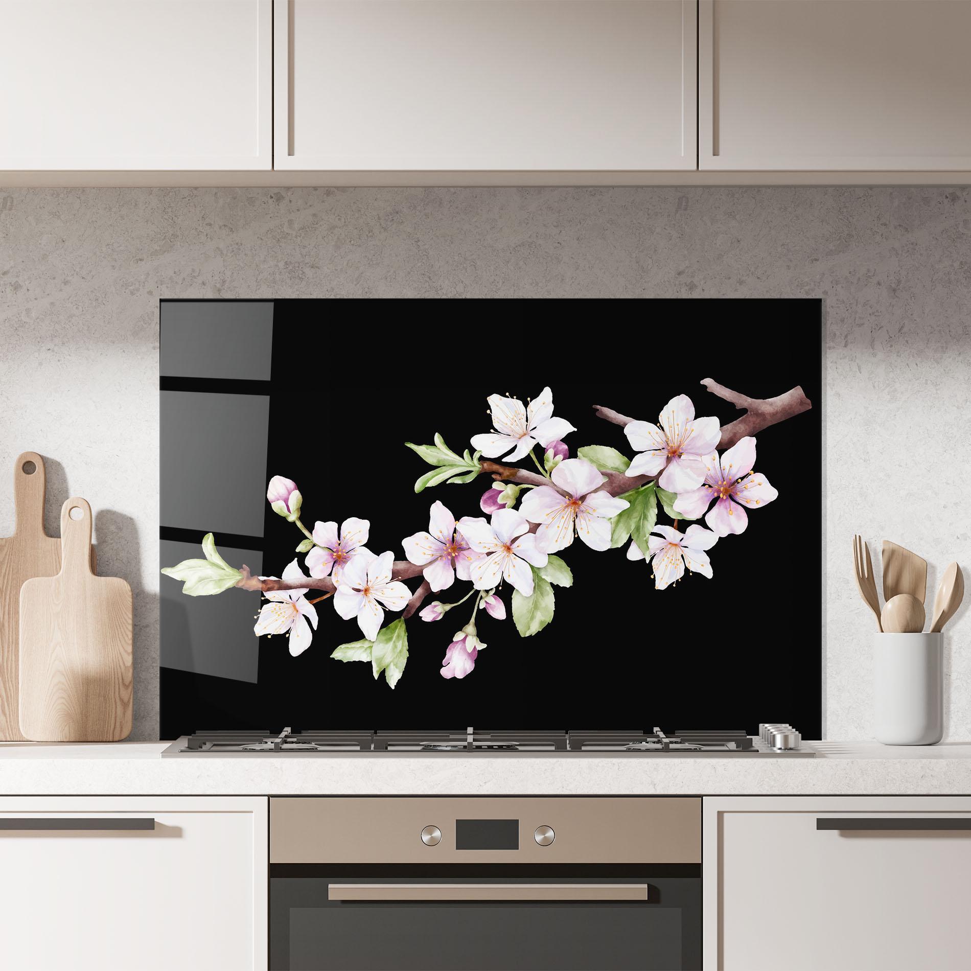 Стъклен панел за кухня Pretty Flower Spring mockup 7