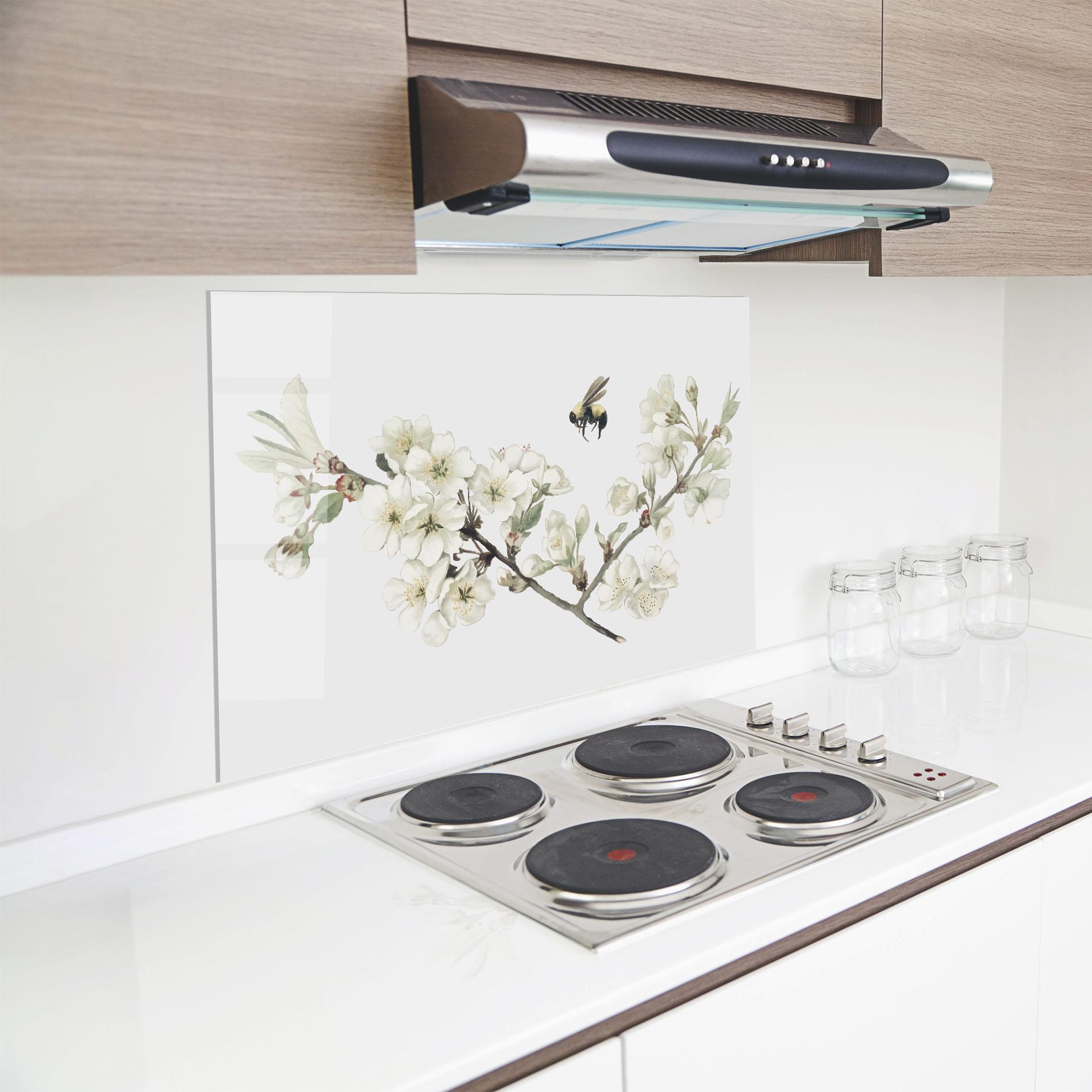 Стъклен панел за кухня Bee Spring Flower mockup 8