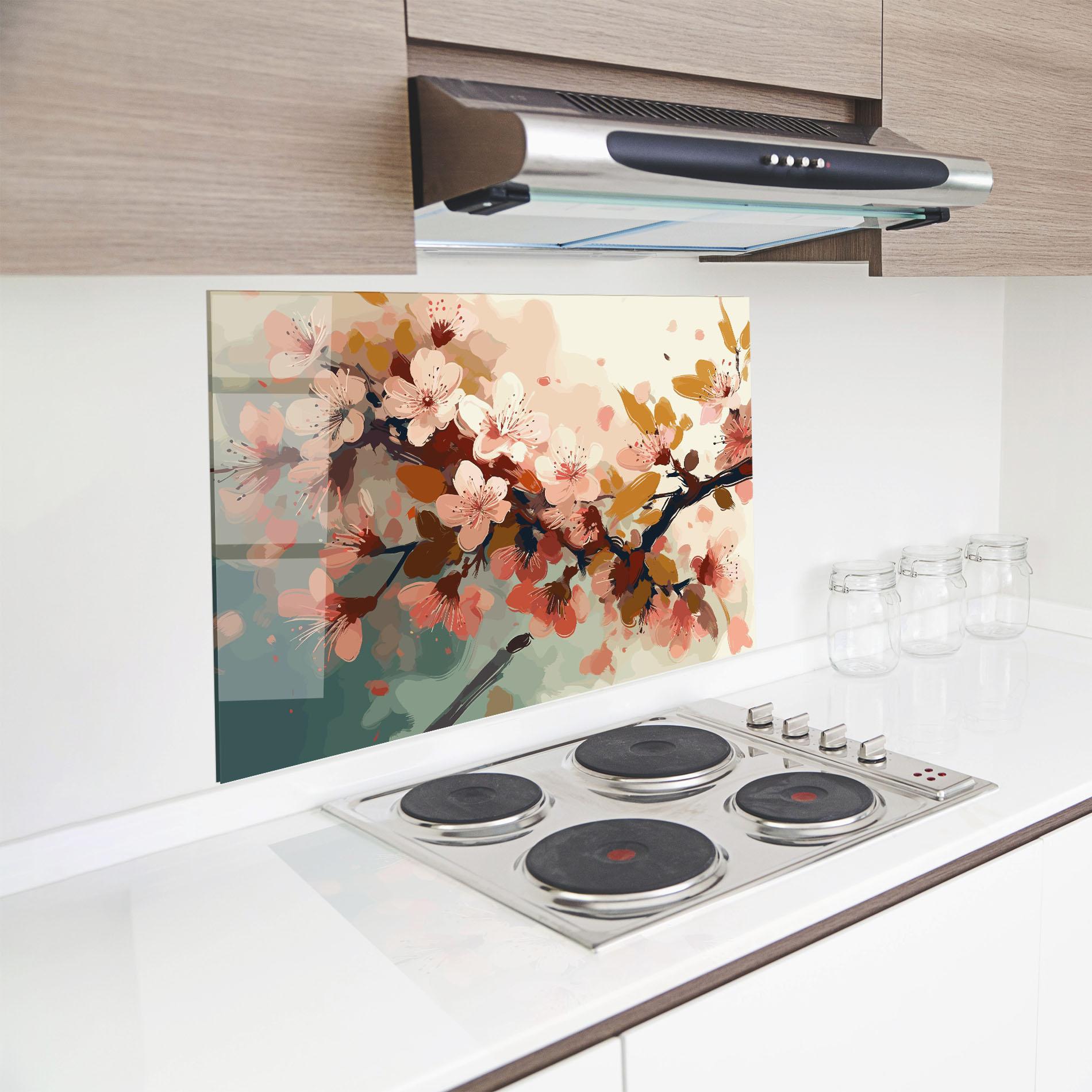 Стъклен панел за кухня Cute Spring Flower mockup 8