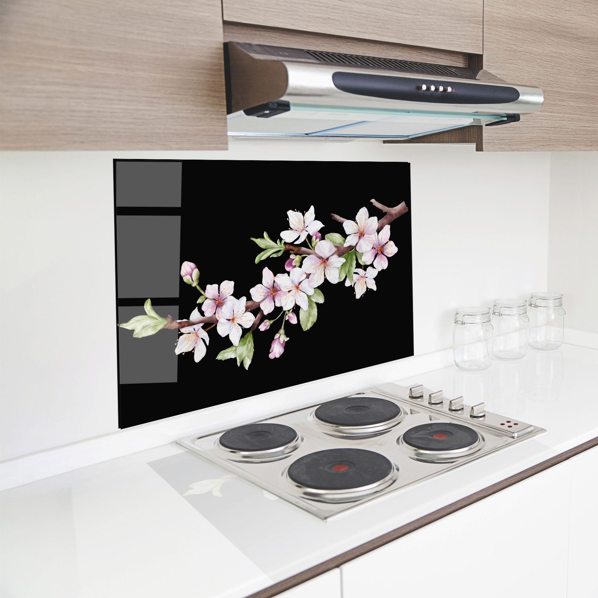 Стъклен панел за кухня Pretty Flower Spring mockup 8